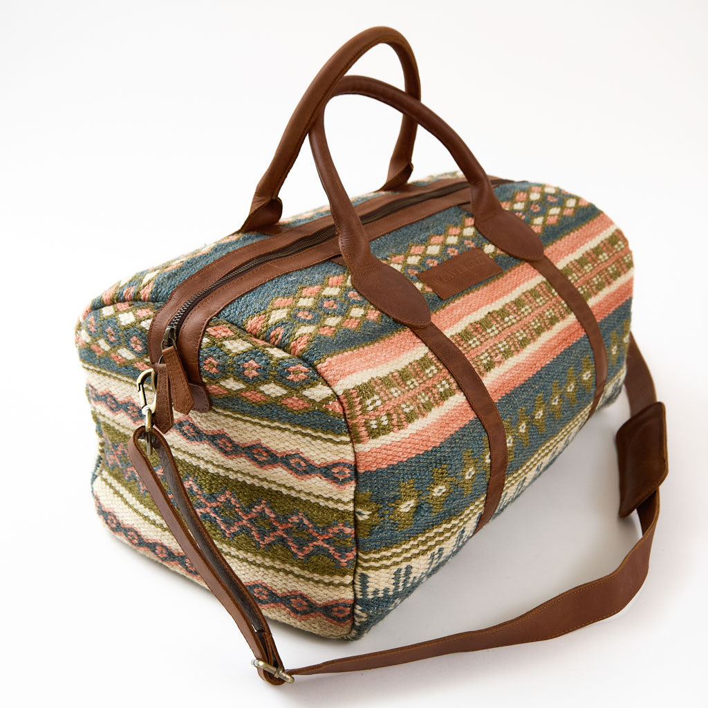 Fairisle Coral Weekender Bag