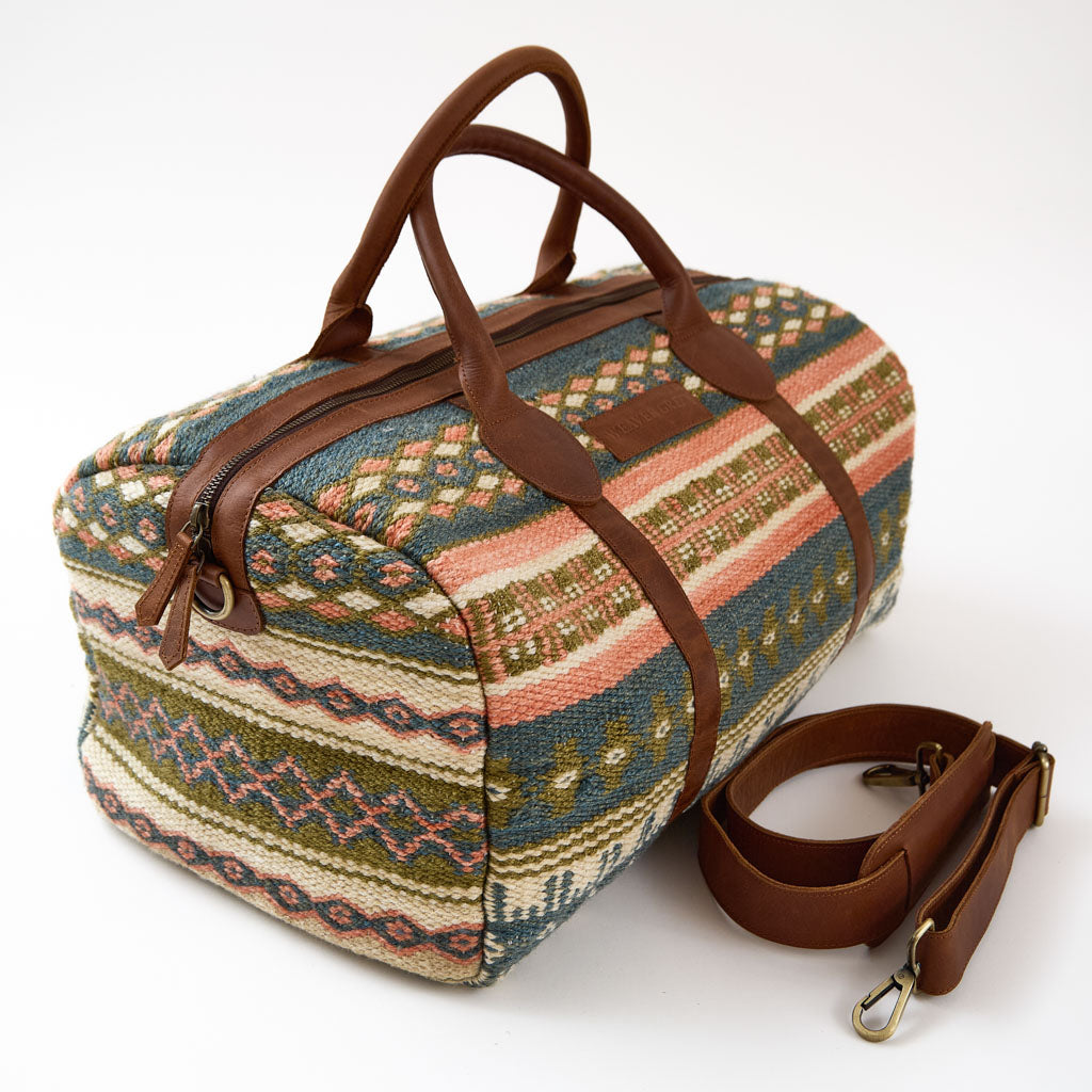 Fairisle Coral Weekender Bag