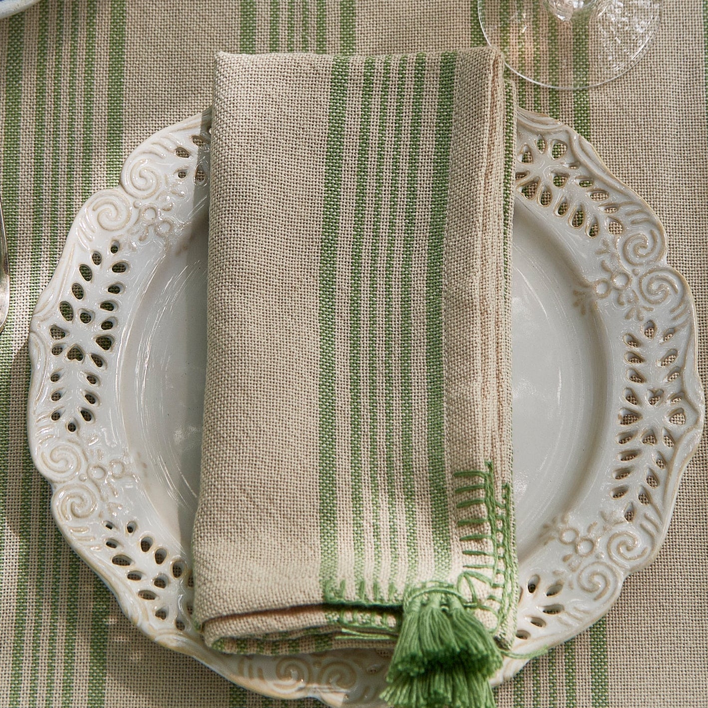Antibes Green Napkins (4 Pack)