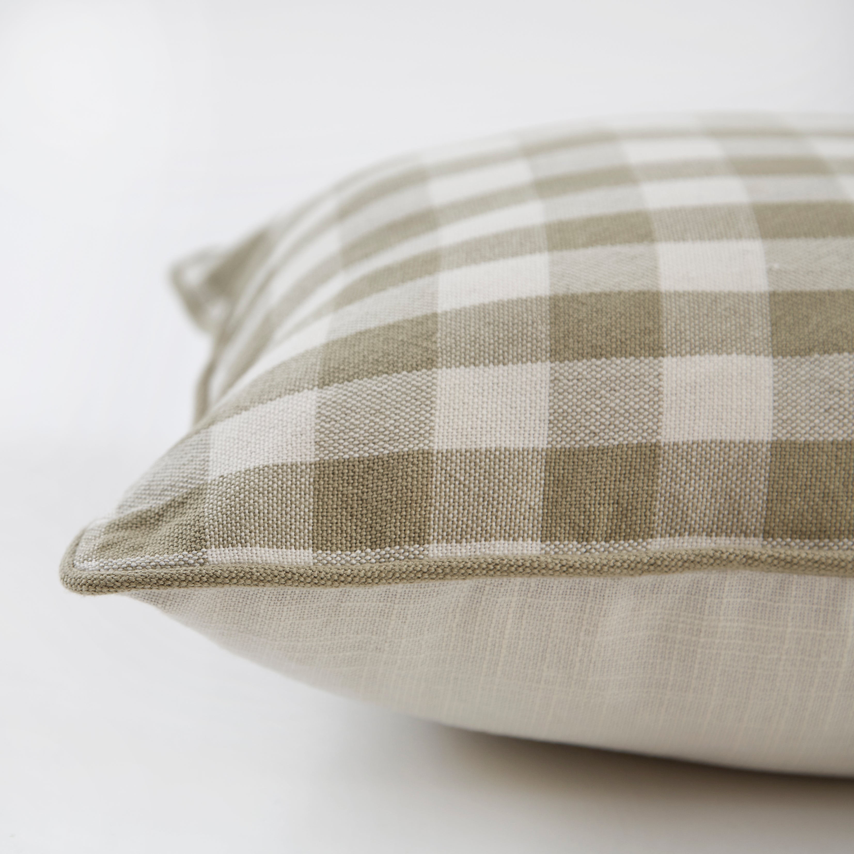 Cawsand Eucalyptus Checked Cushion