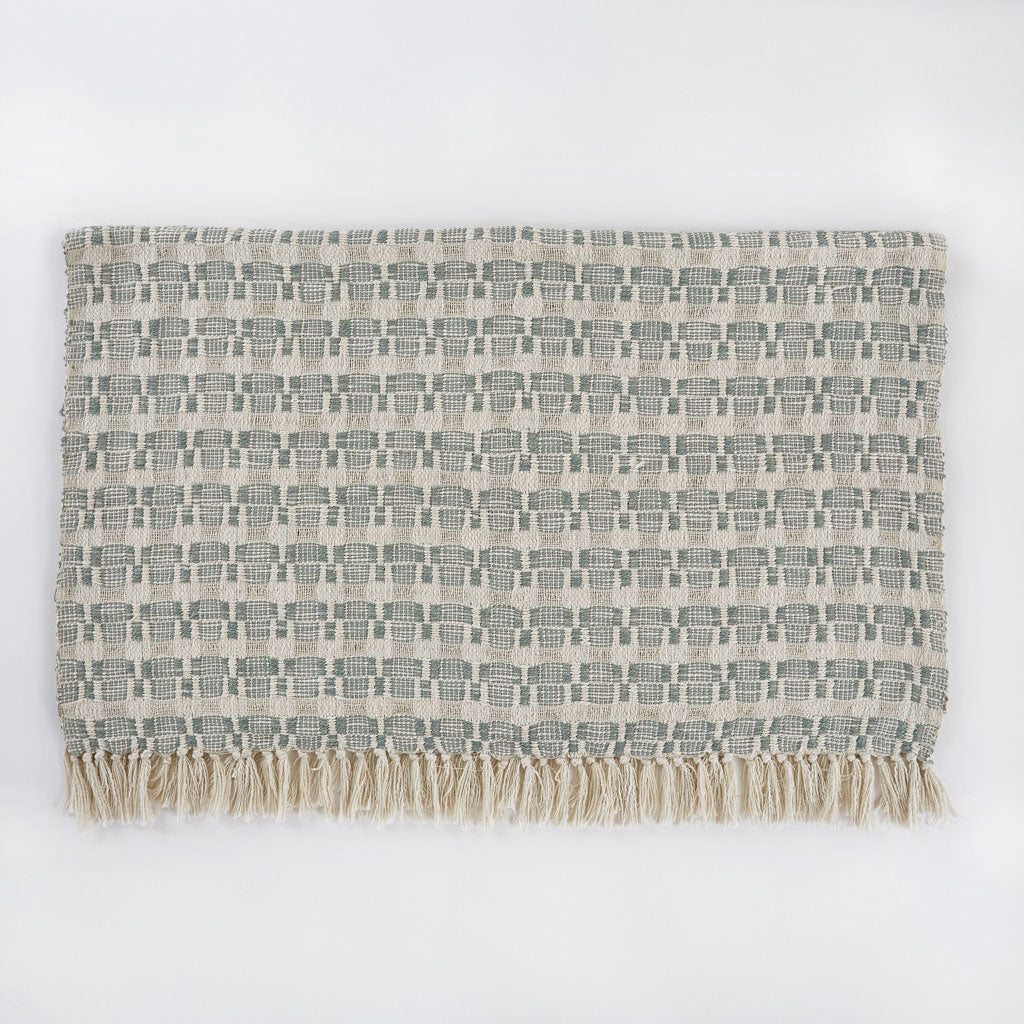 Chequerboard Dove Grey Throw