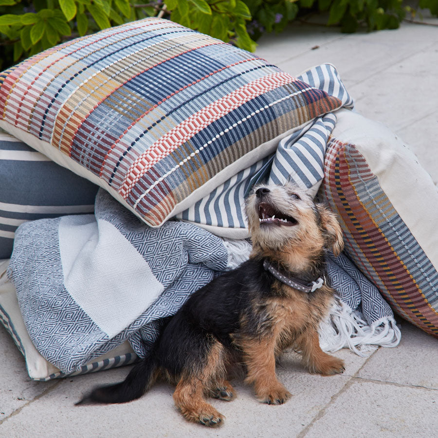 Madras Pink Check Cushion