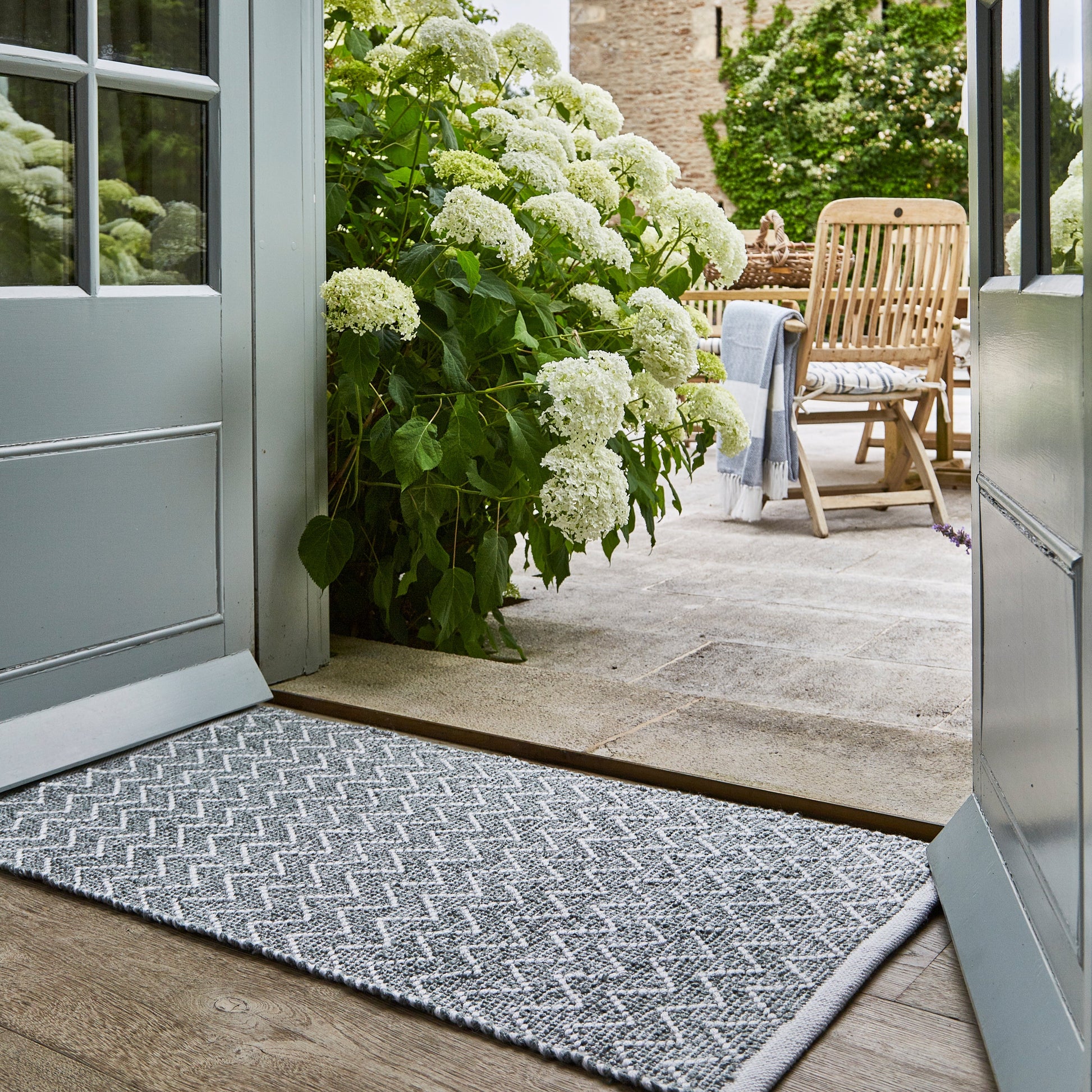 chevron rug in doorway