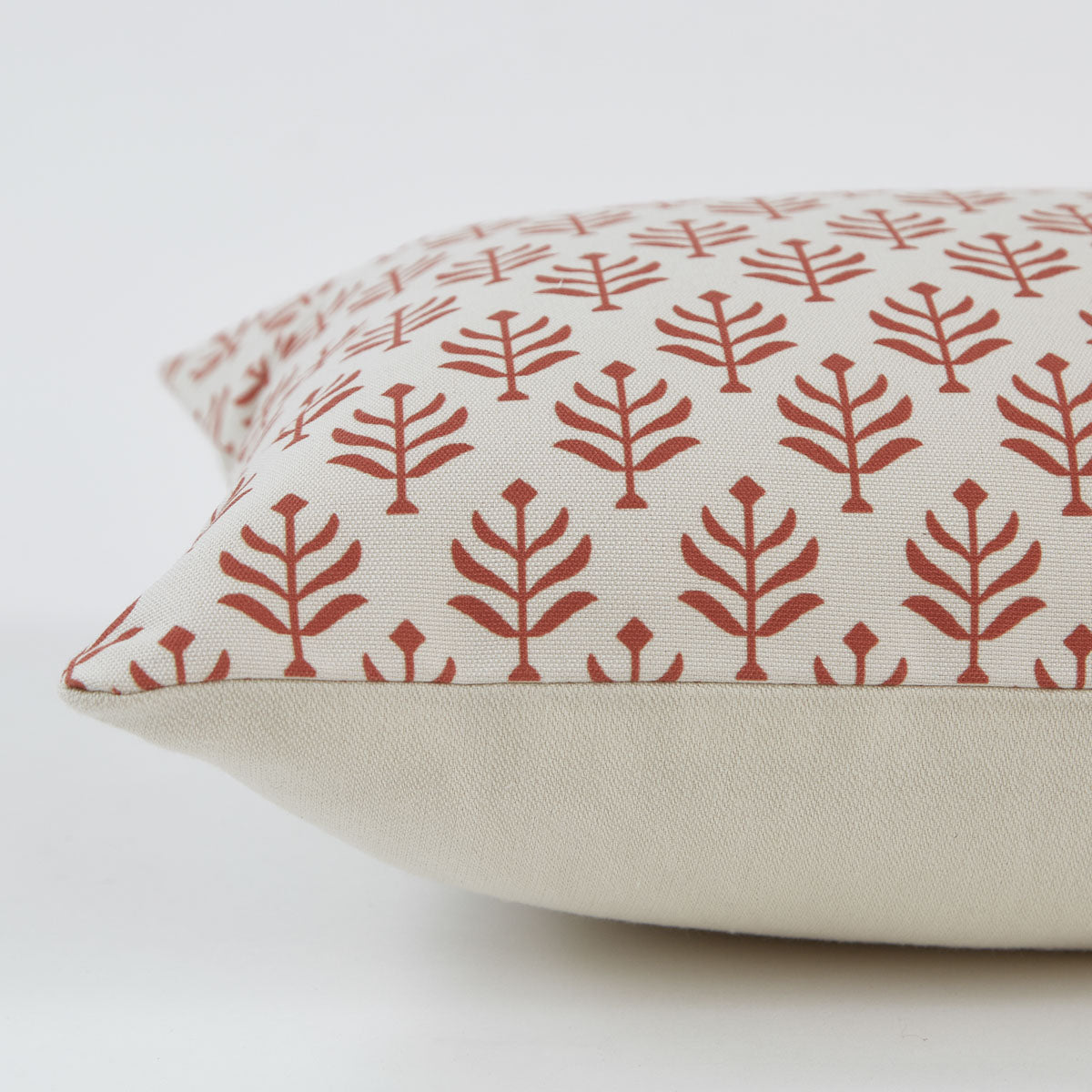 Fern Coral Canvas Cushion