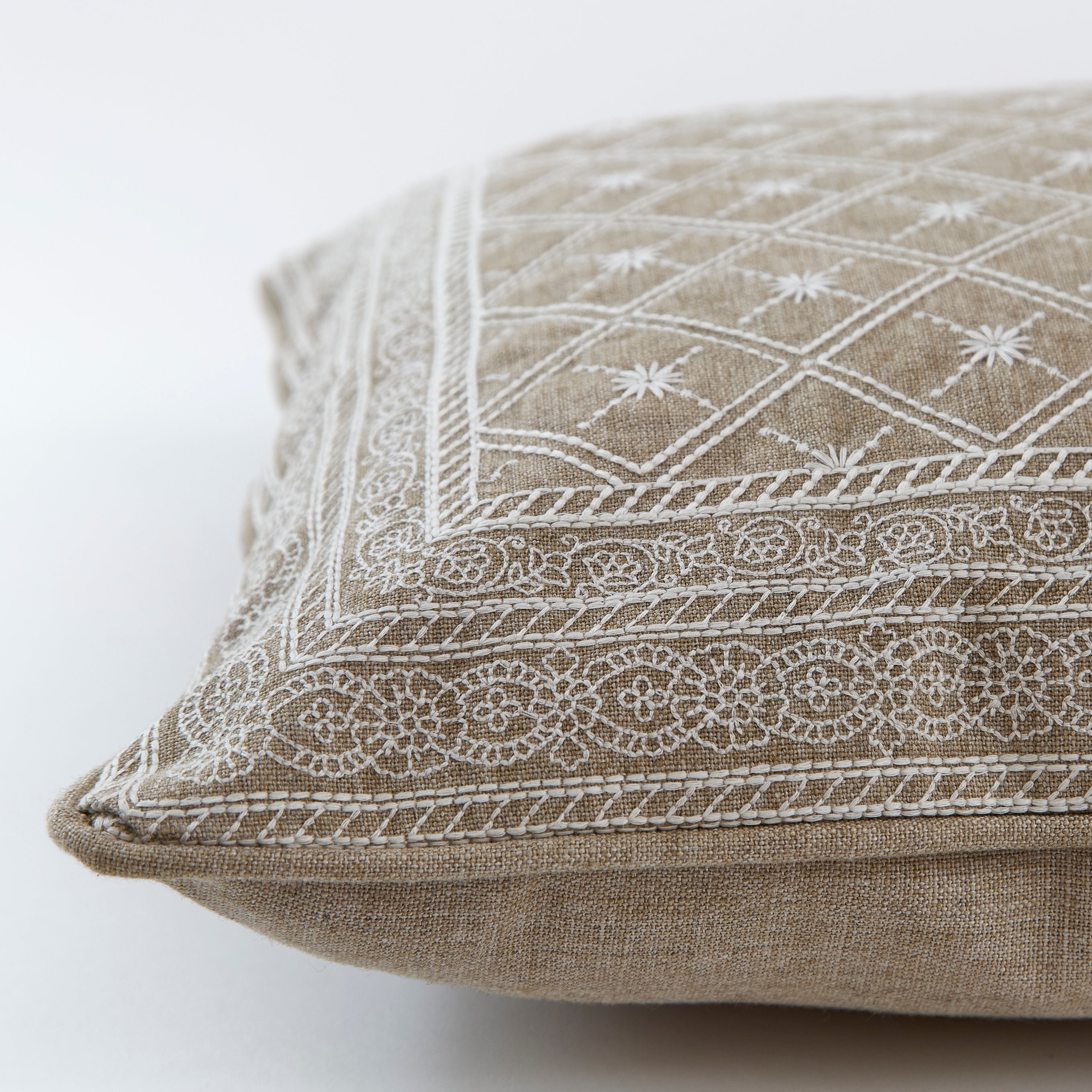 Lucknow Star Natural Flax Cushion