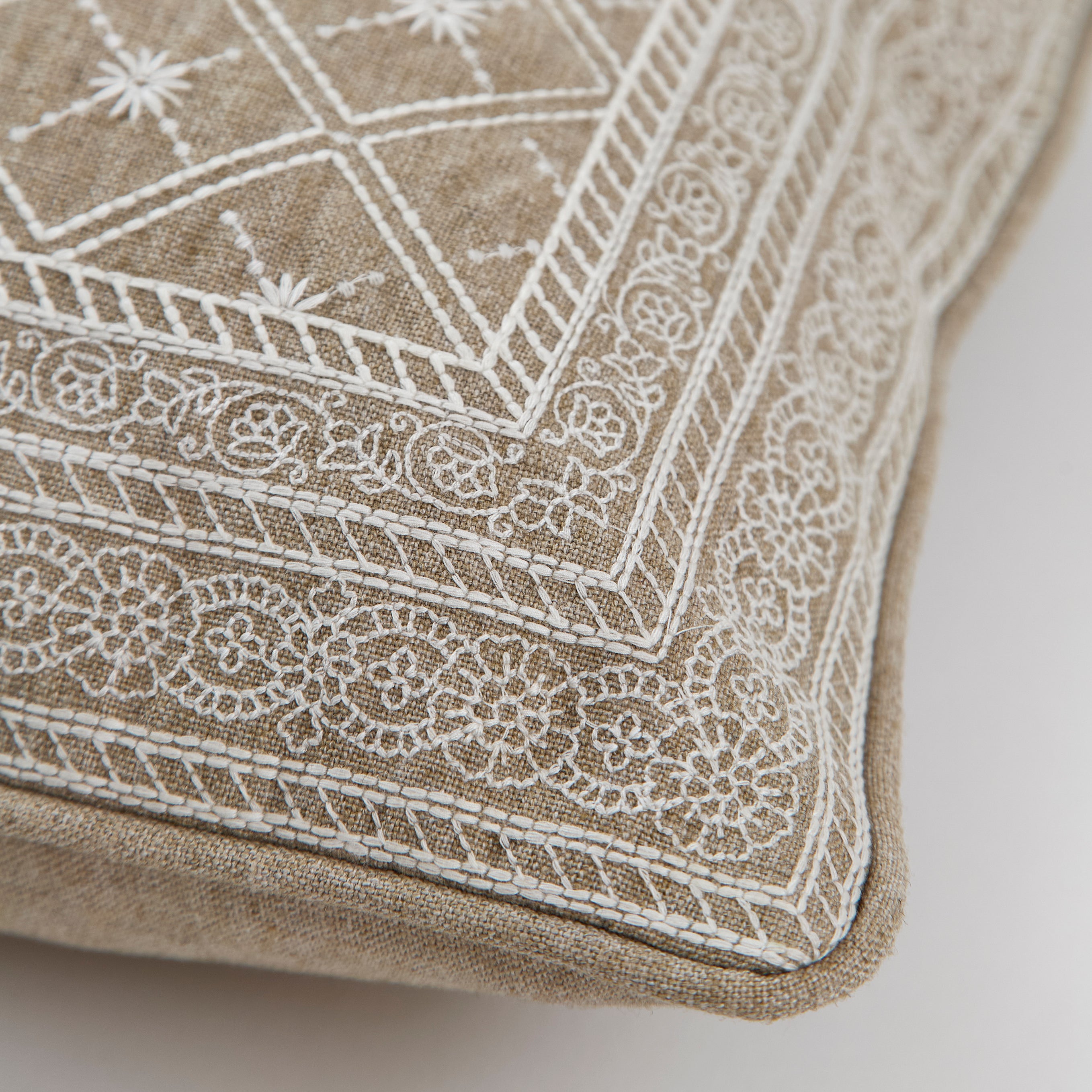 Lucknow Star Natural Flax Cushion