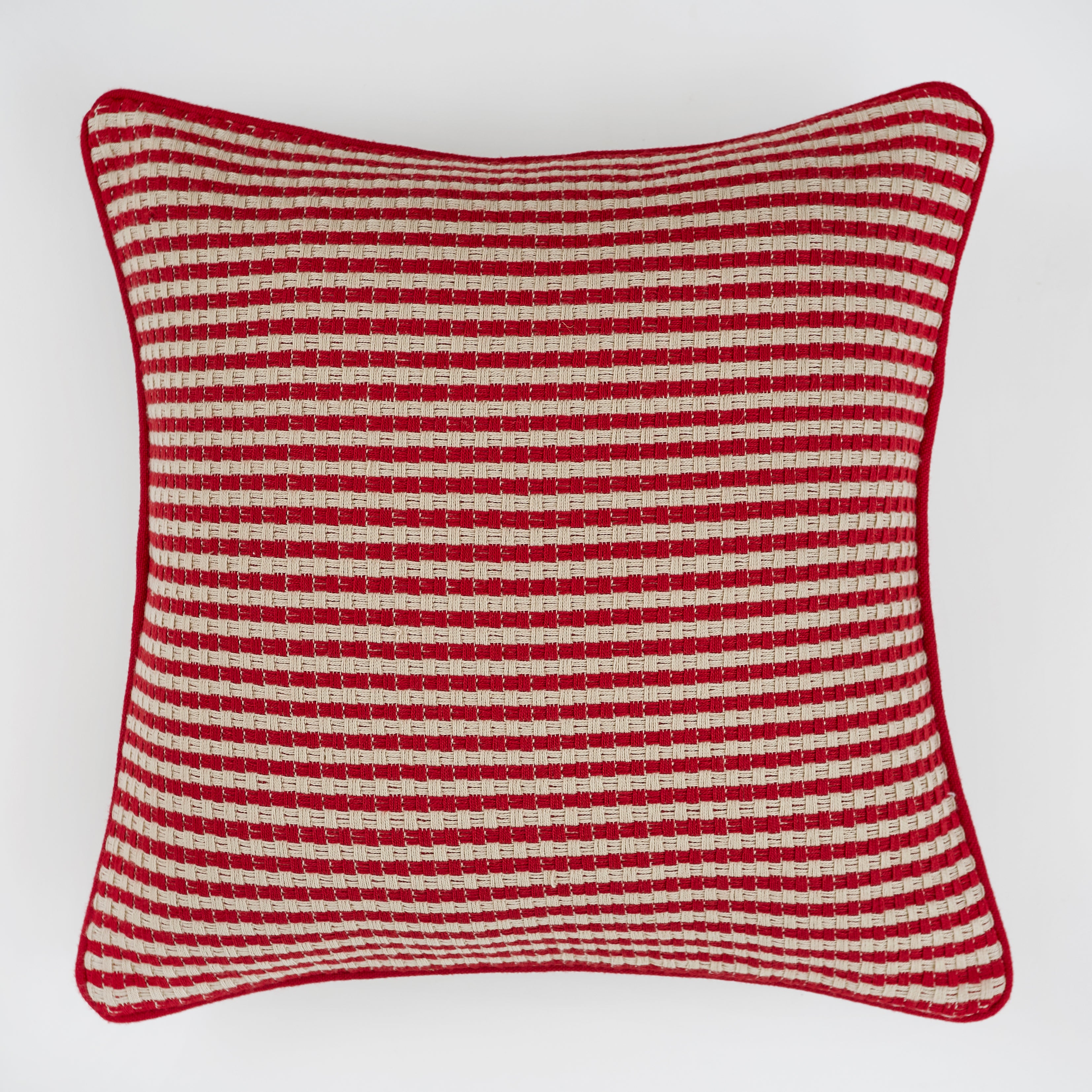 Pinstripe Chilli Red Cushion