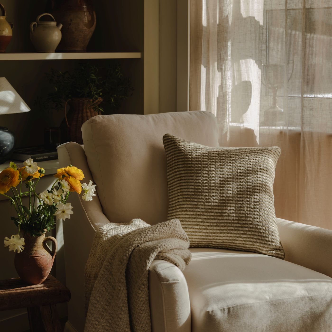 Pinstripe Eucalyptus Cushion