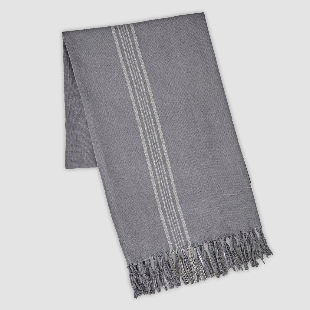 Antibes Grey & Linen Stripe Throw - Sale Item