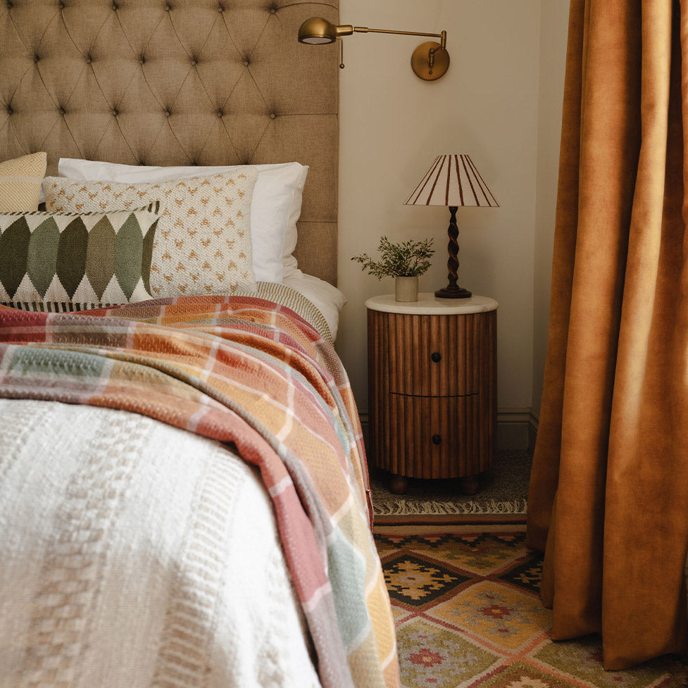 Madras Check Sienna Throw