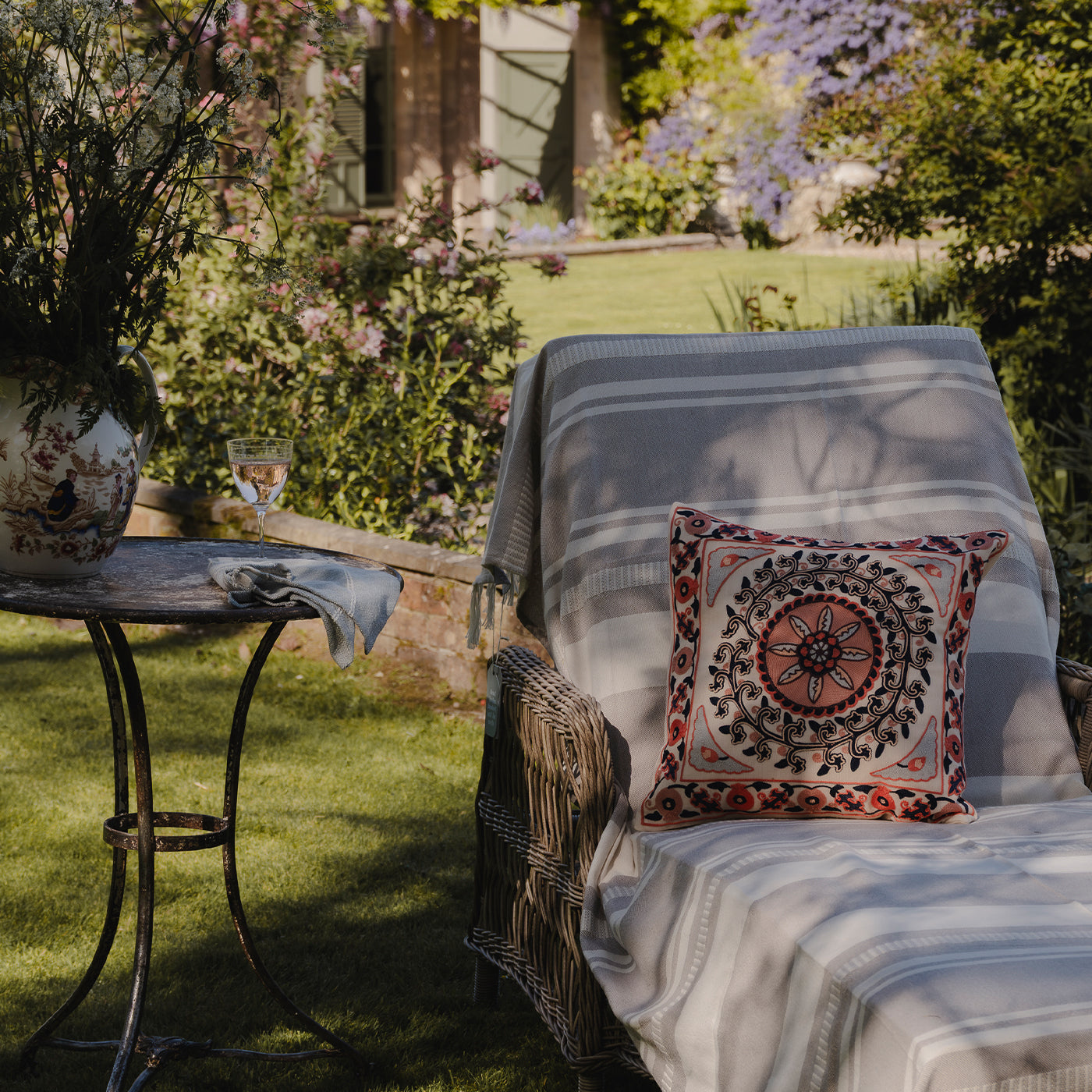 Suzani Pomegranate Coral Cushion