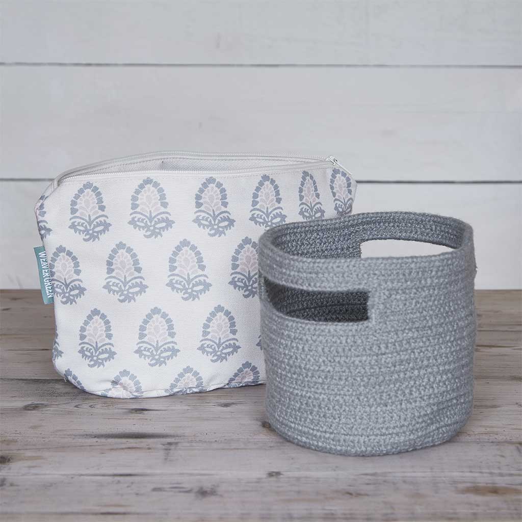 Dove Grey Washbag & Basket Bundle