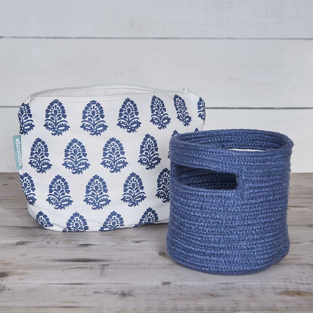 Navy Washbag & Basket Bundle