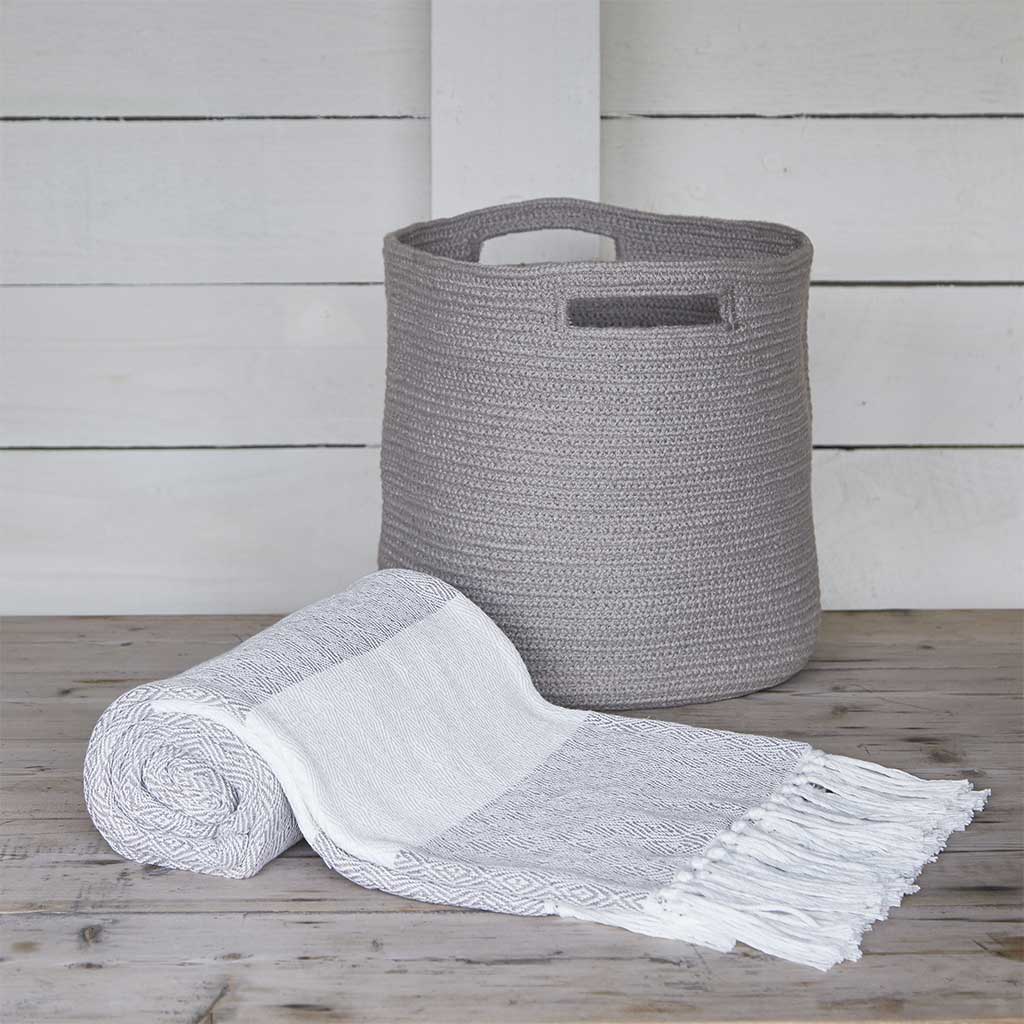 Chinchilla Basket & Throw Bundle