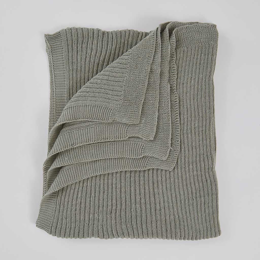 Dove Grey Knitted Throw - Sale Item