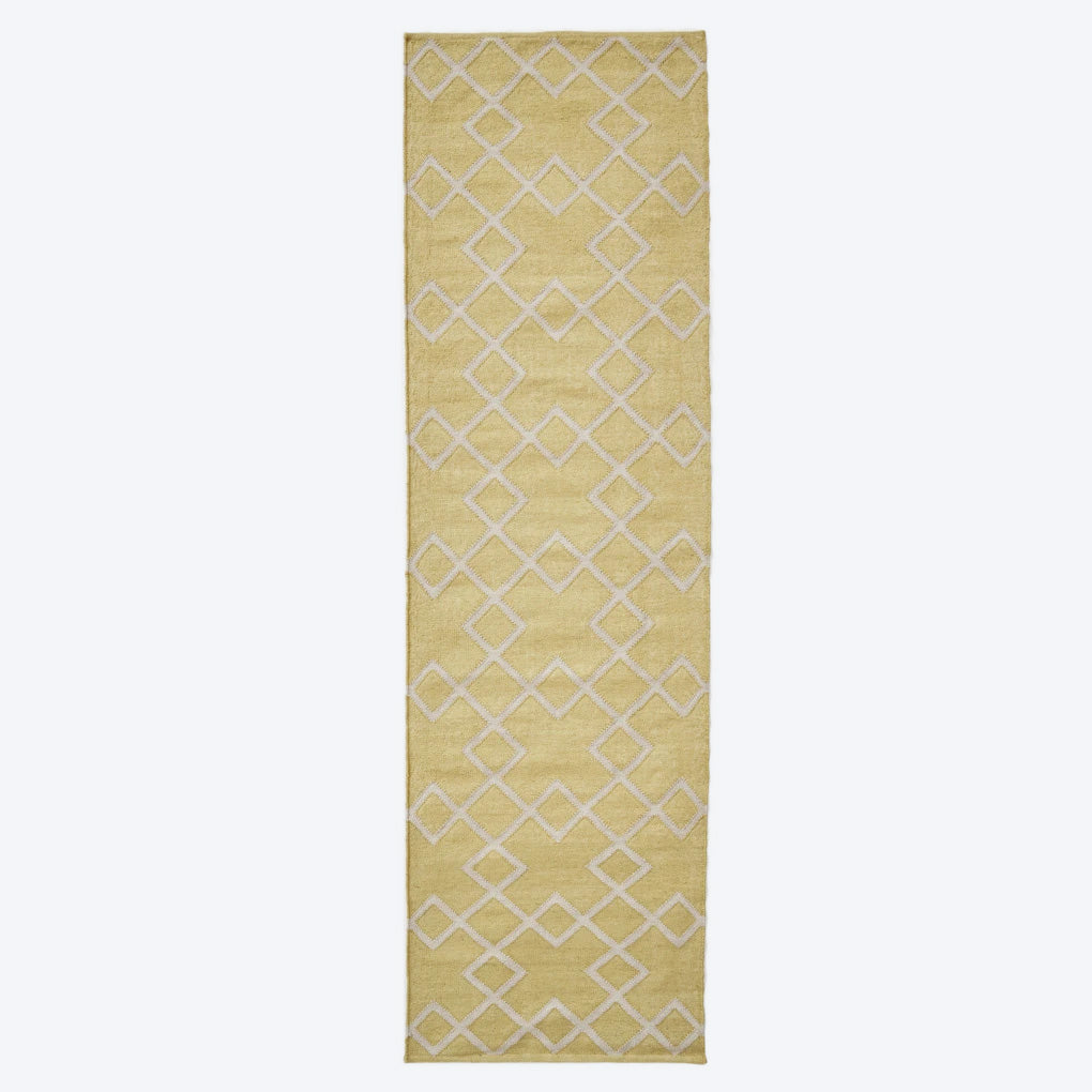 gooseberry juno - yellow patterned runner rug
