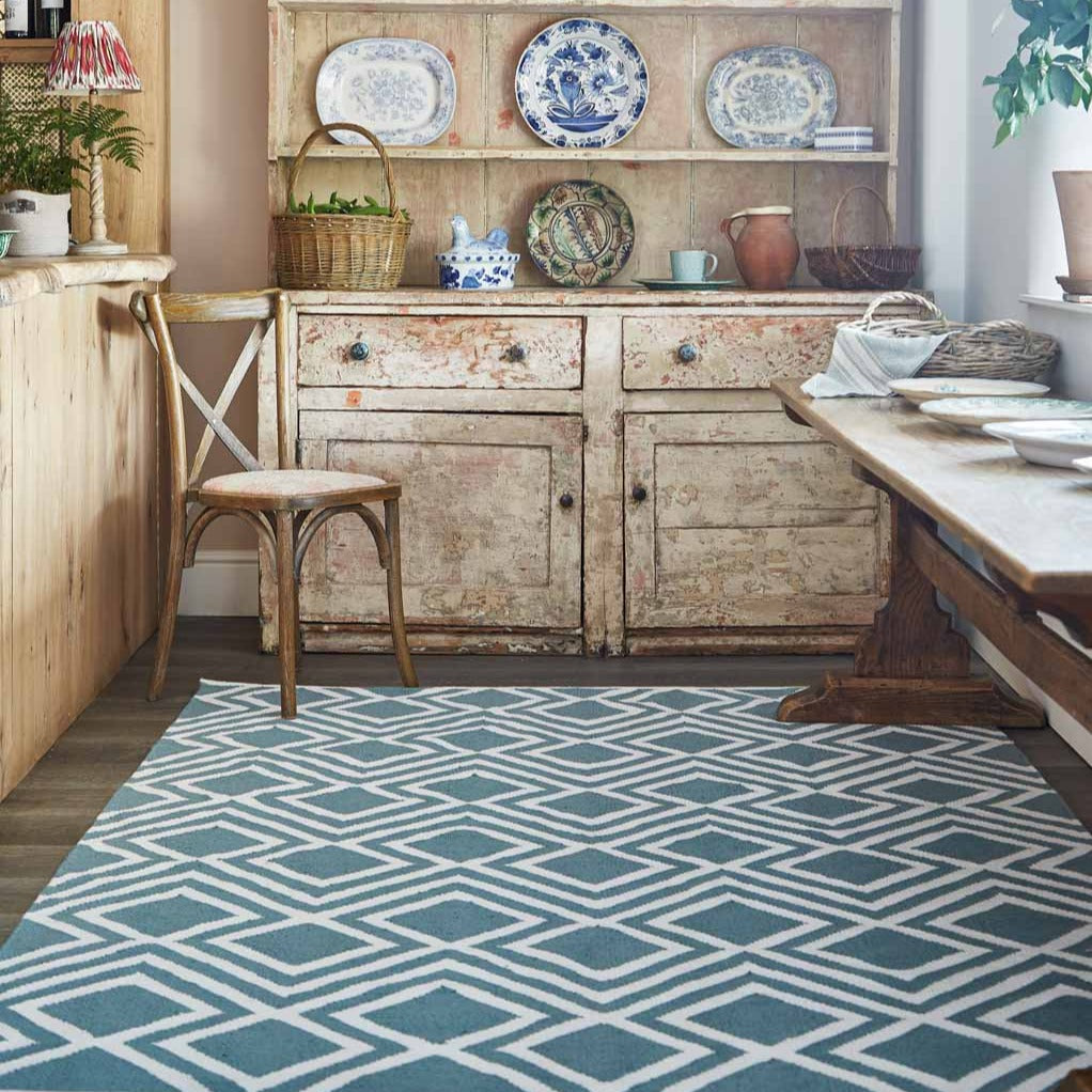 Teal Iris Rug - Sale Item