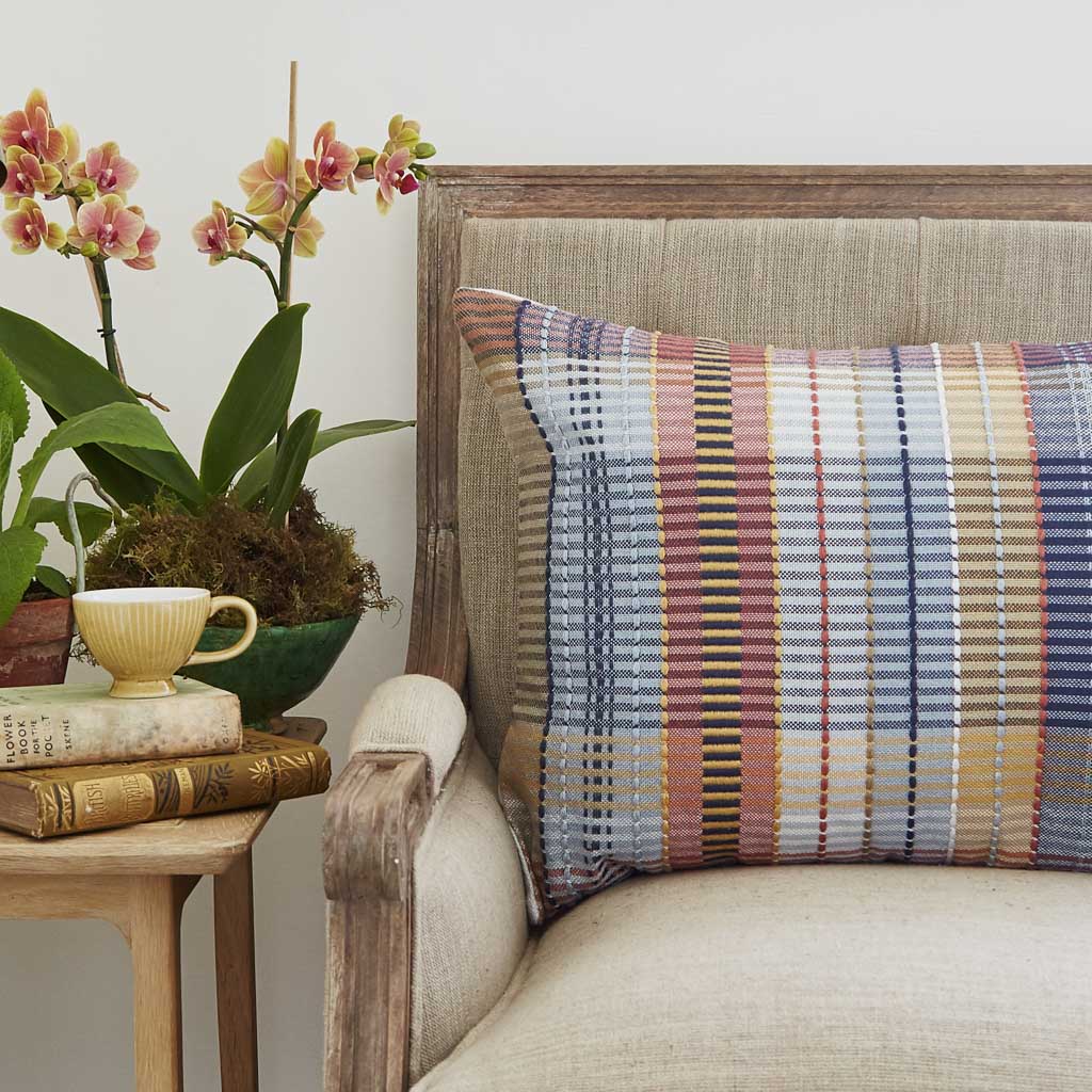 Madras Pink Check Cushion