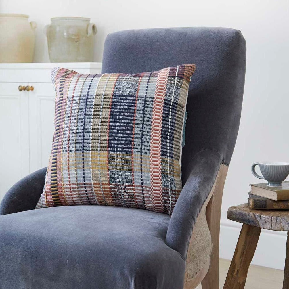 Madras Pink Check Cushion