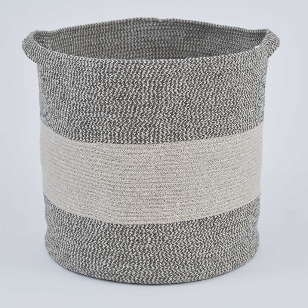 Oatmeal & Charcoal Braided Basket