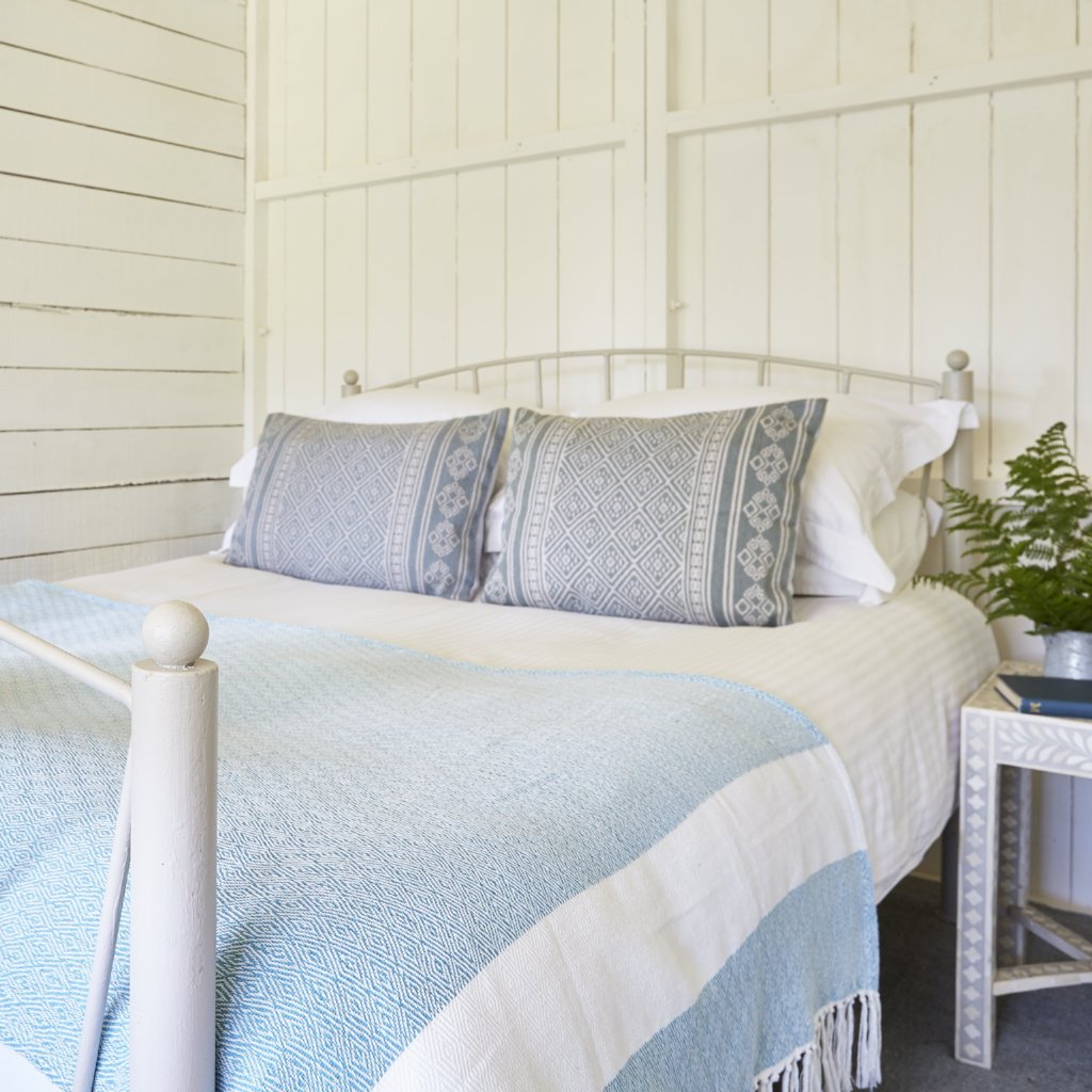 Teal Hammam Throw Soft Teal Throws Weaver Green