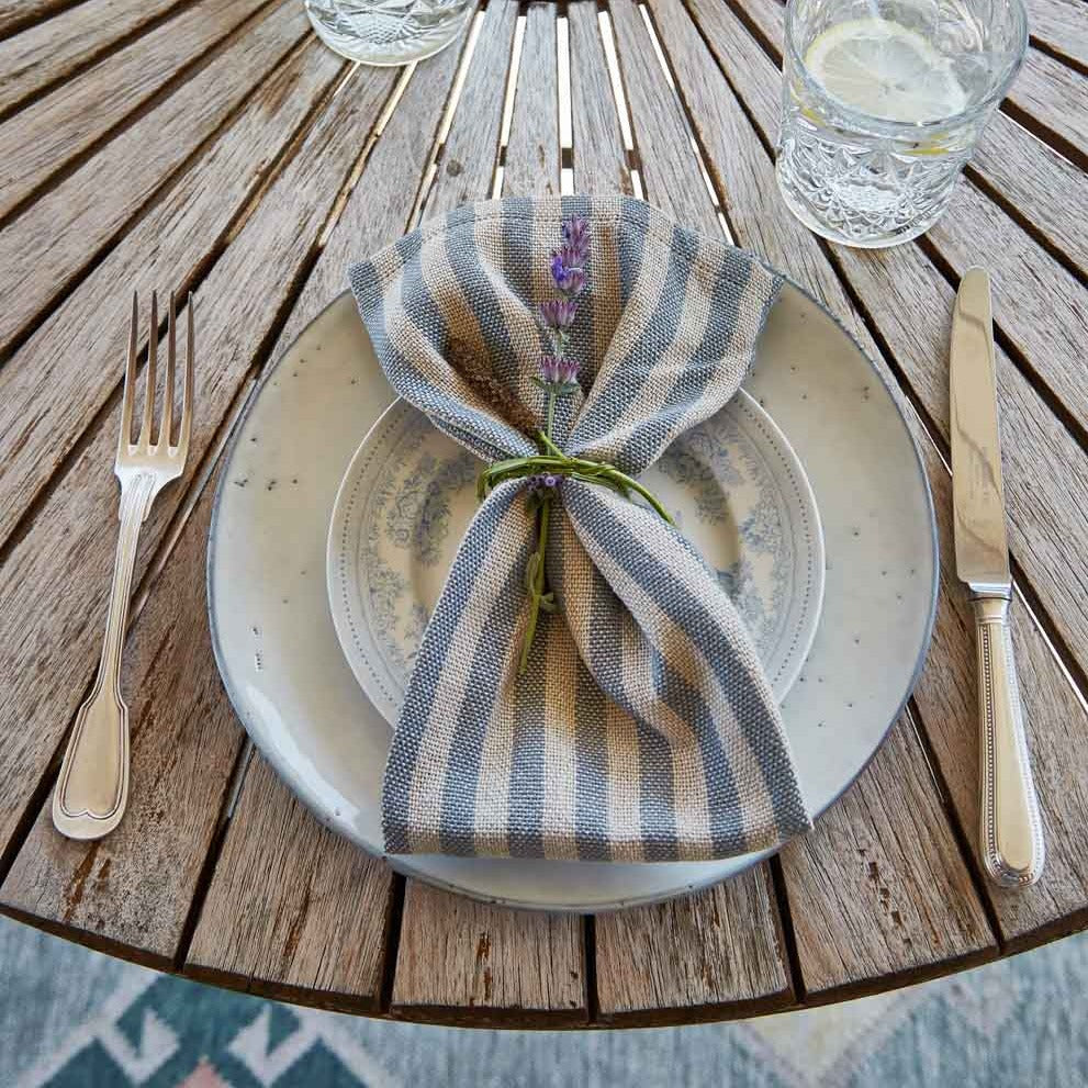 Toulouse Blue Stripe Napkins (4 Pack)