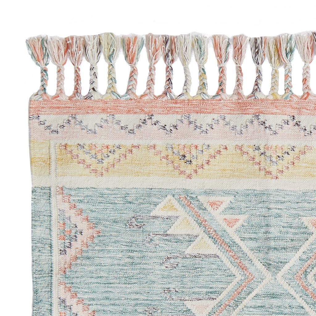 detail close up of the corner of an Andalucia Paloma rug