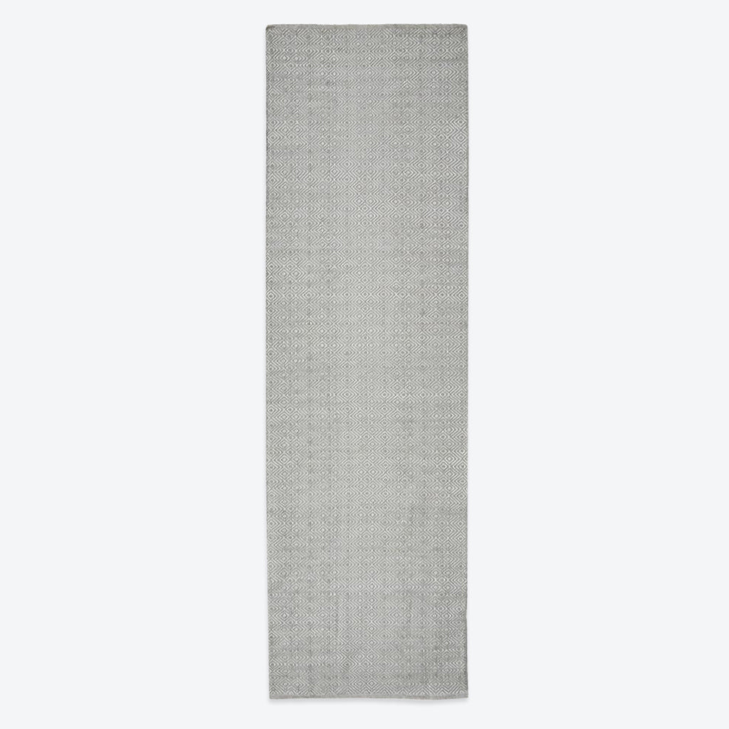 Dove Grey Diamond Runner Rug