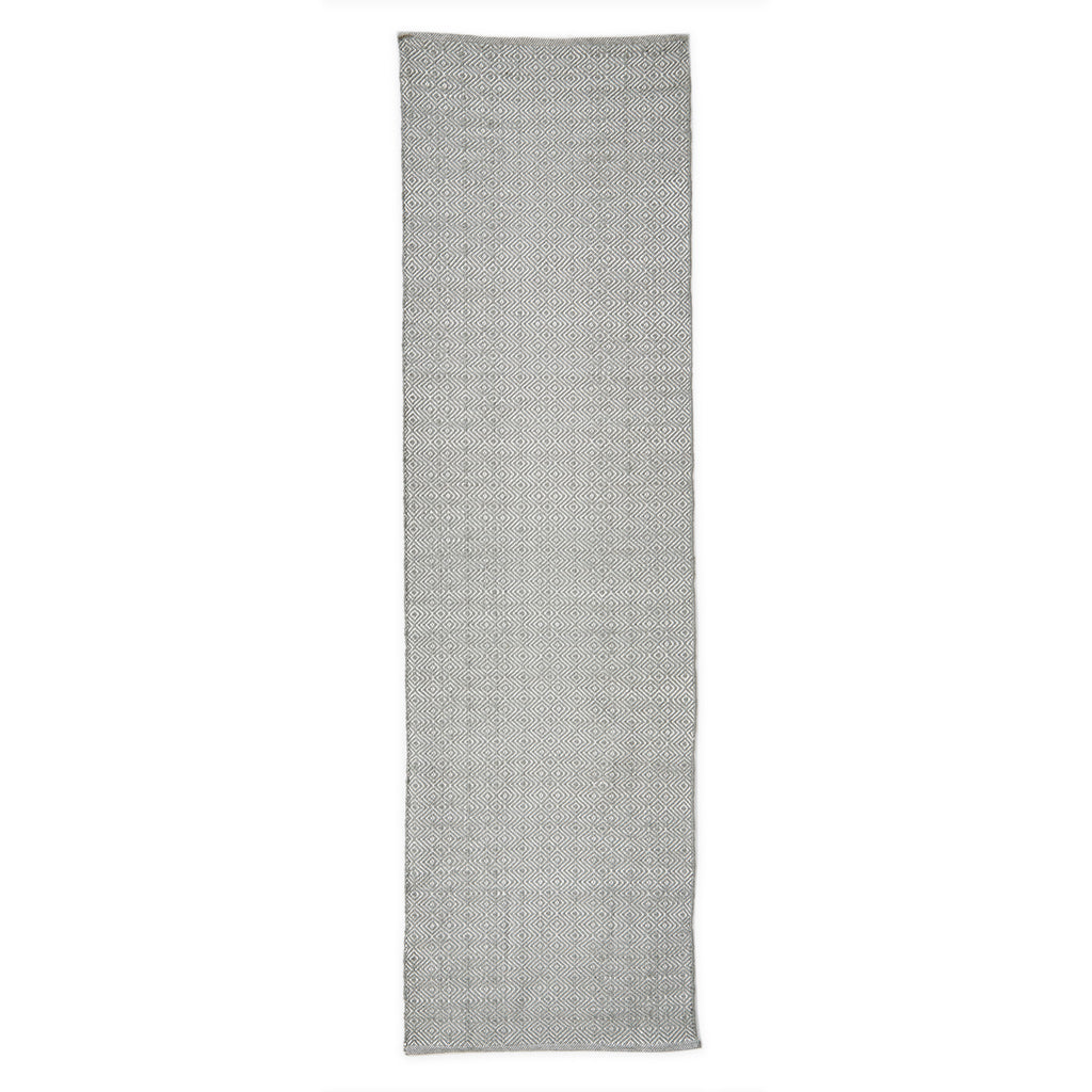 Dove Grey Diamond Runner Rug