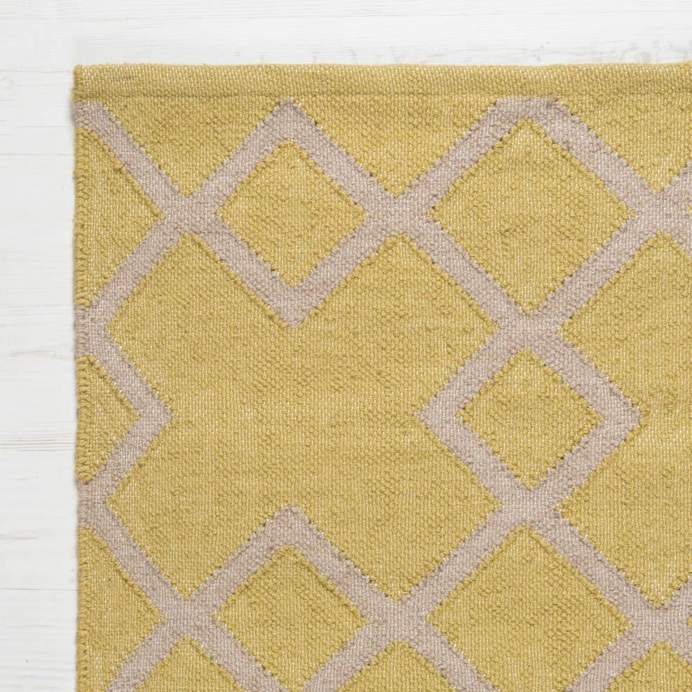 gooseberry juno - yellow patterned runner rug