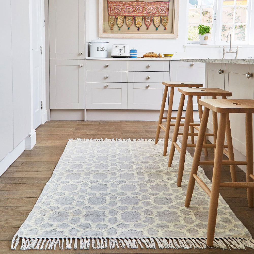 Kasbah Smoke Rug in kitchen