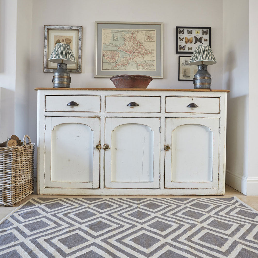 Iris Monsoon Rug with sideboard