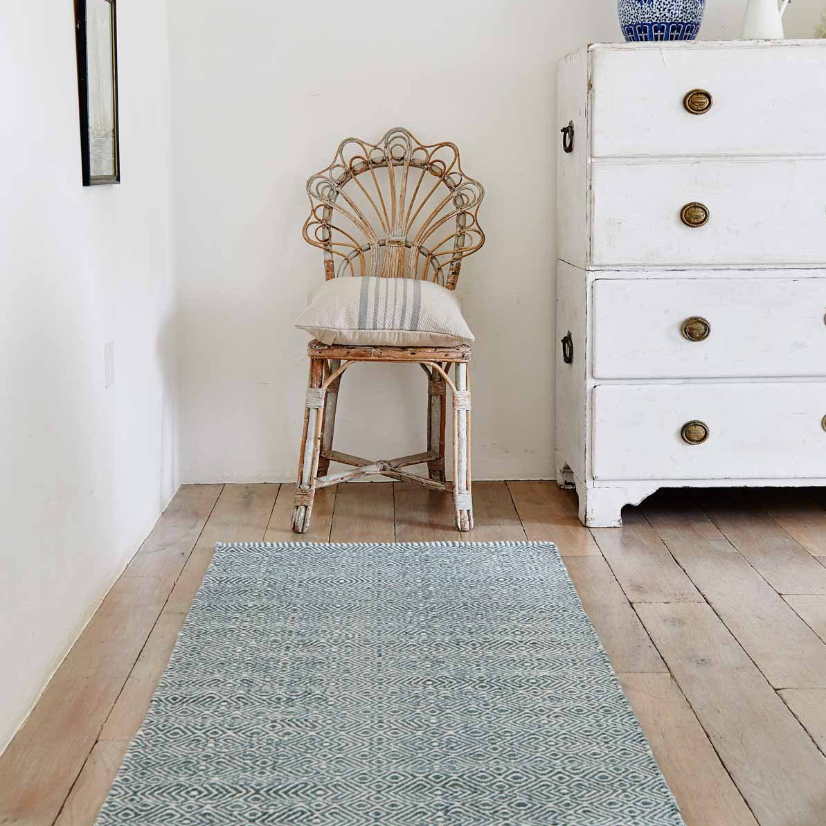 Teal Provence Runner Rug