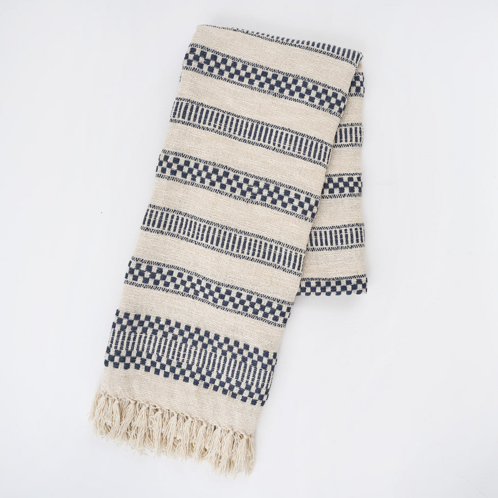 Kalami Navy Blanket