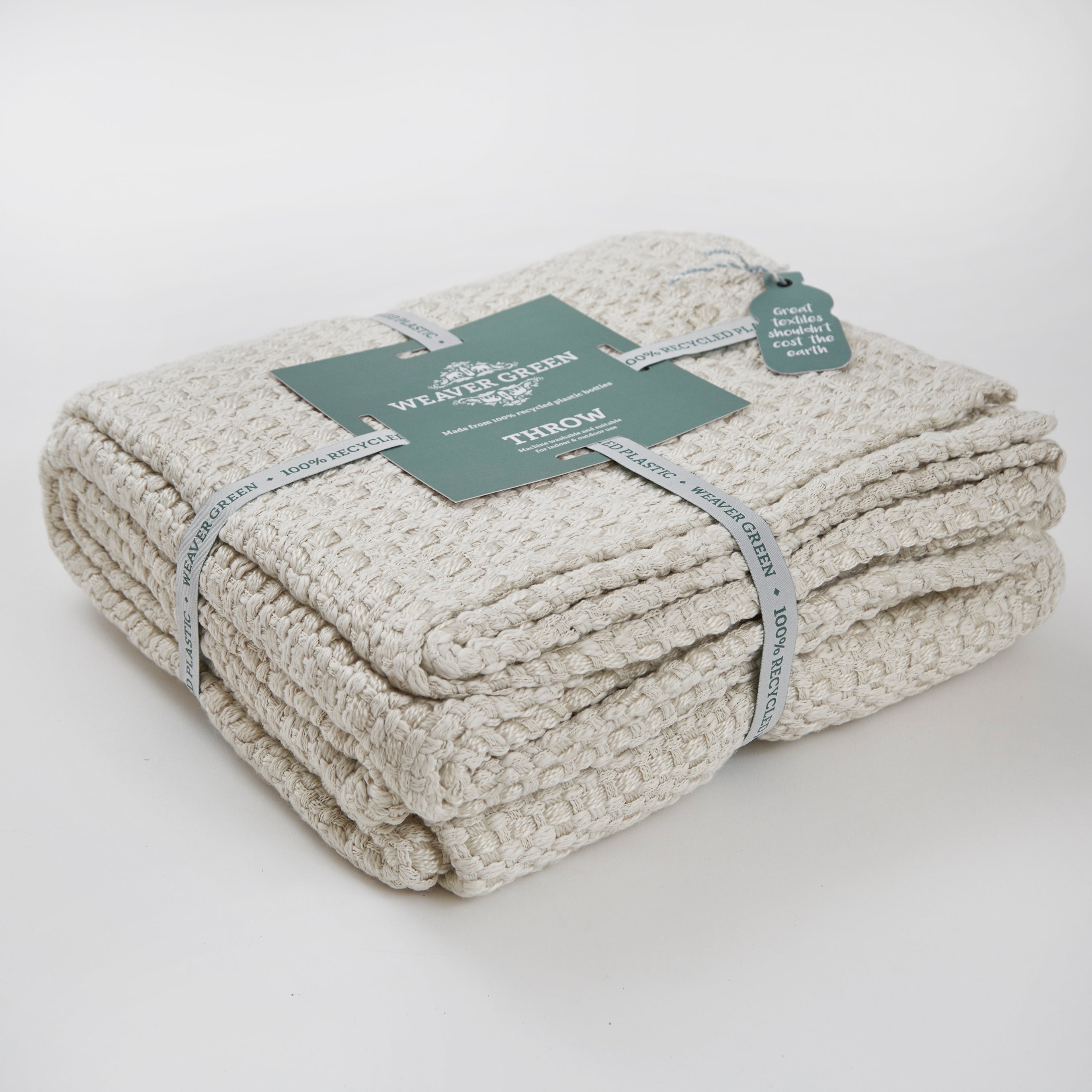 Basket Weave Natural Ecru Throw