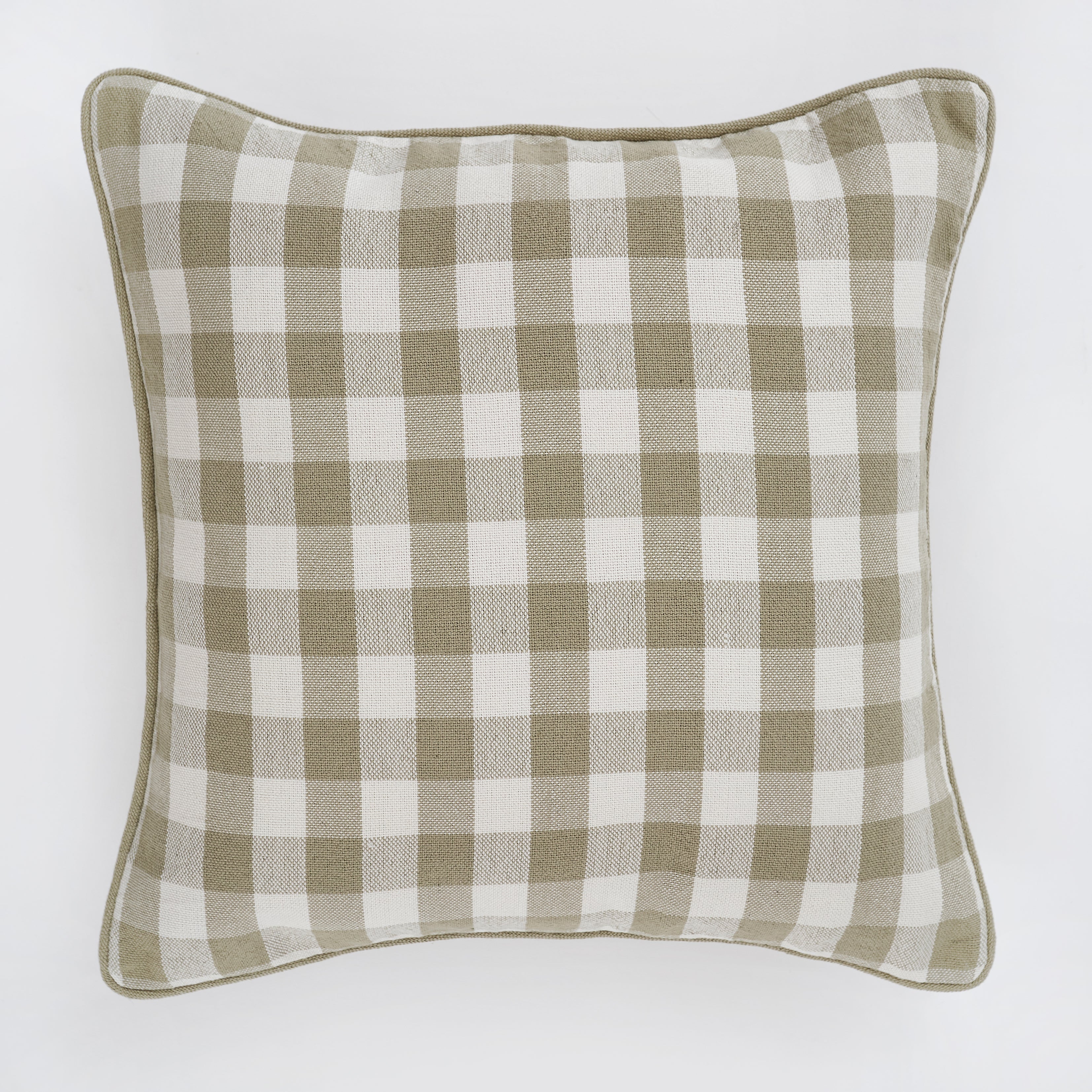 Cawsand Eucalyptus Checked Cushion