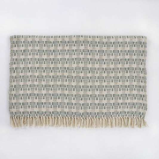 Chequerboard Dove Grey Throw