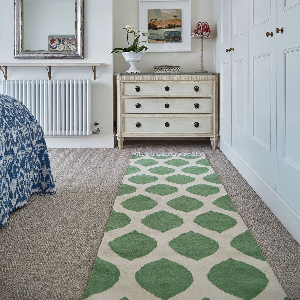 Cyrus Green Runner Rug | Free UK Delivery | Weaver Green