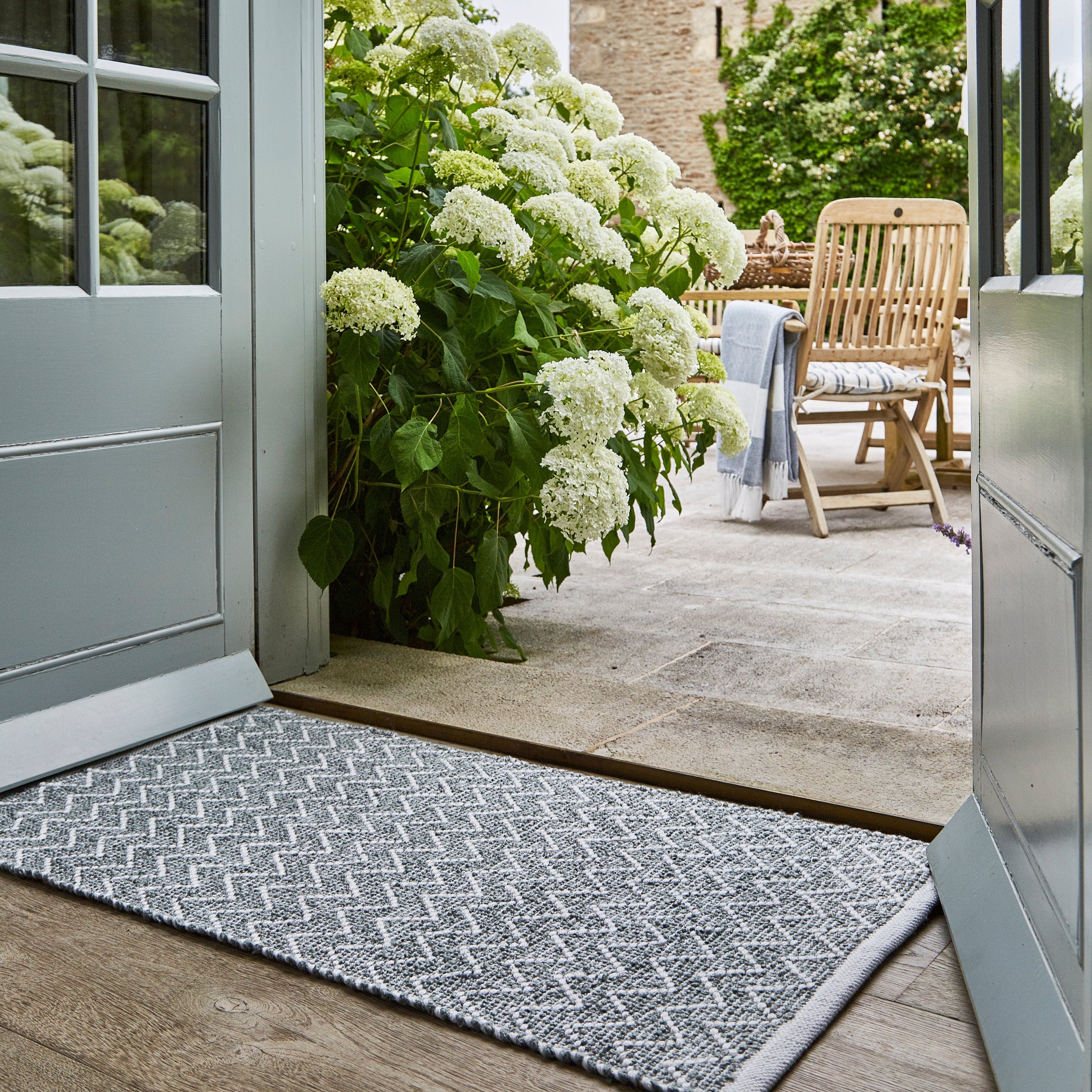 chevron rug in doorway