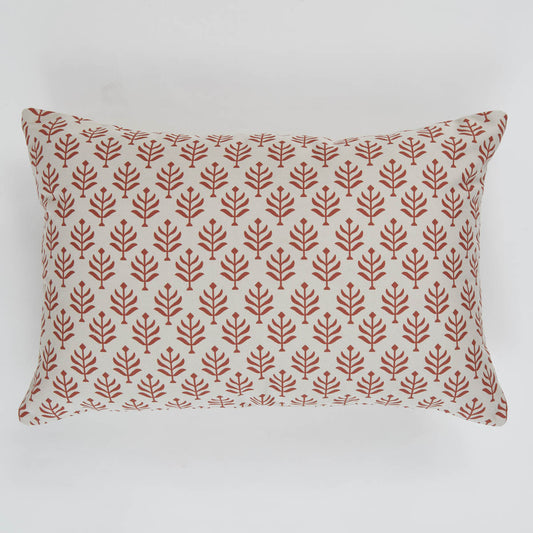 Fern Coral Canvas Cushion