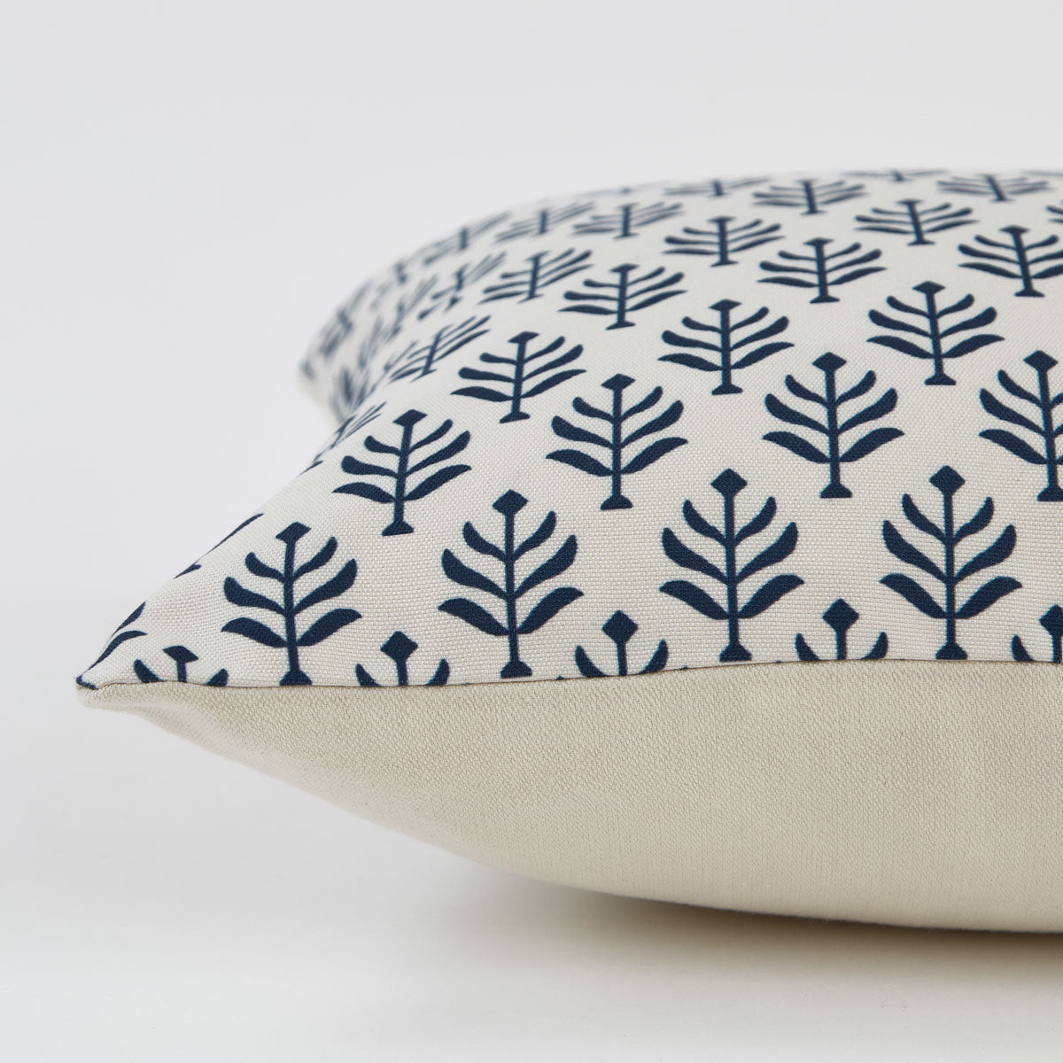 Fern Navy Canvas Cushion