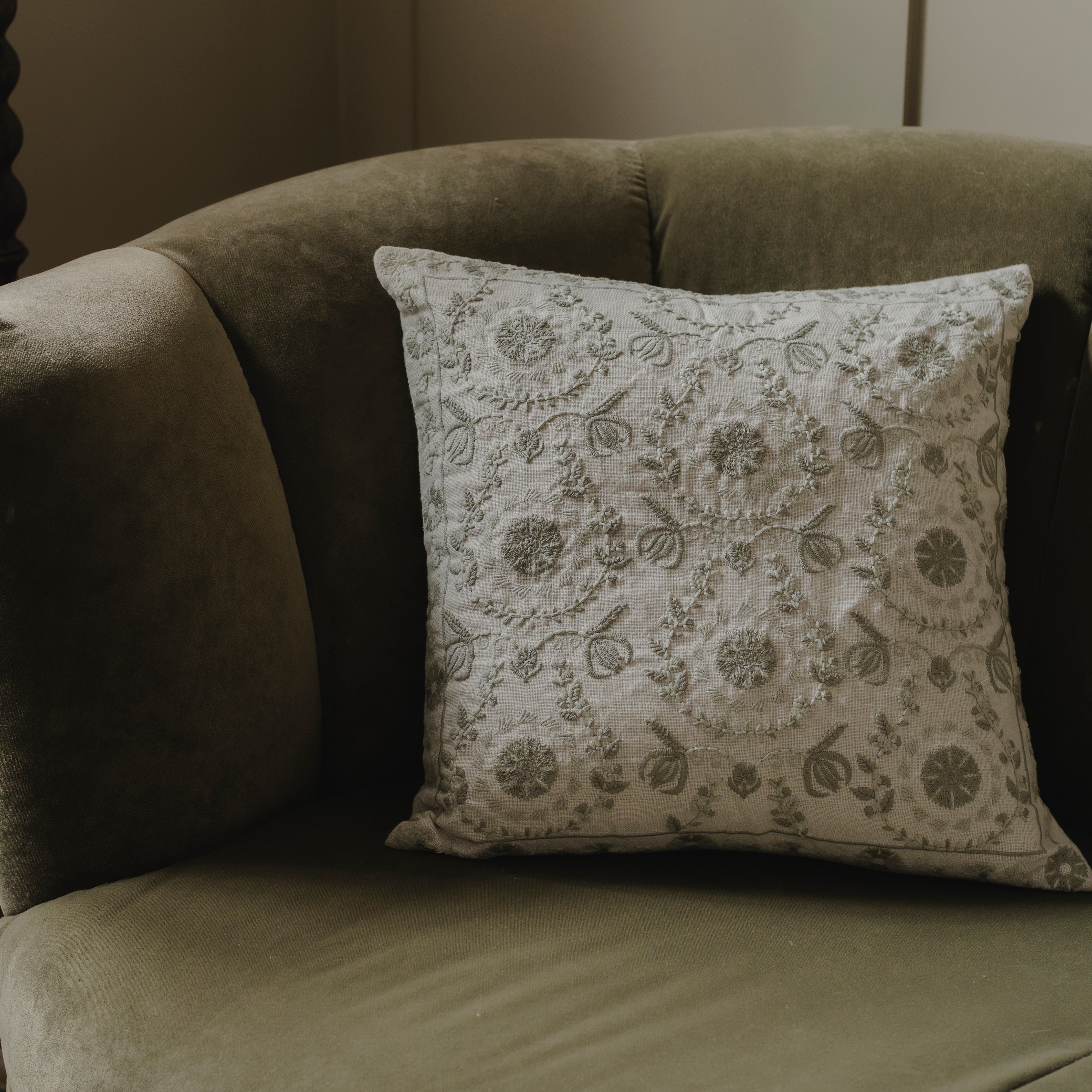 Suzani Garland Eucalyptus Cushion