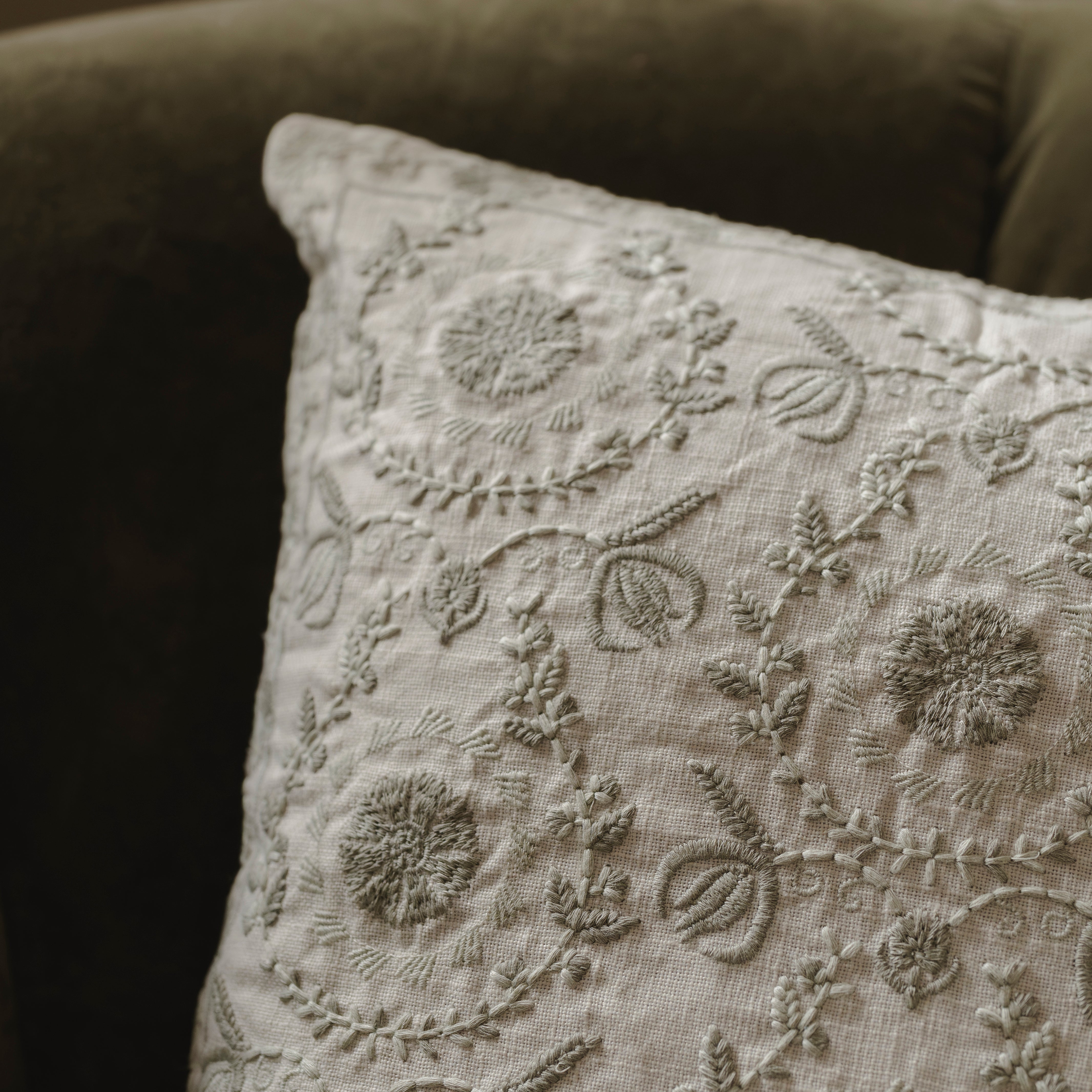 Suzani Garland Eucalyptus Cushion