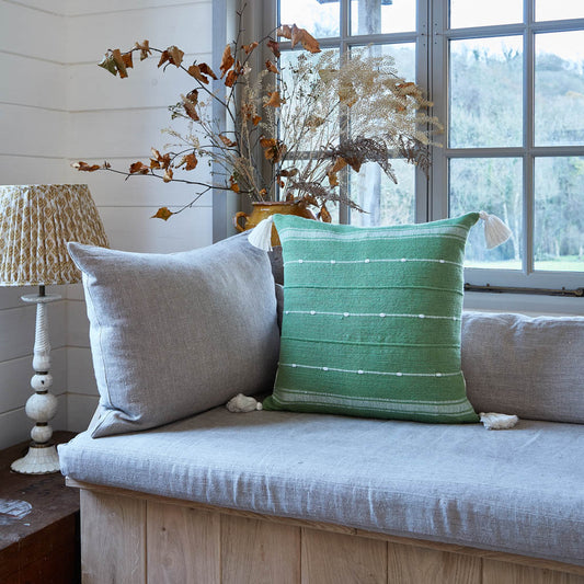 Green Tassel Cushion