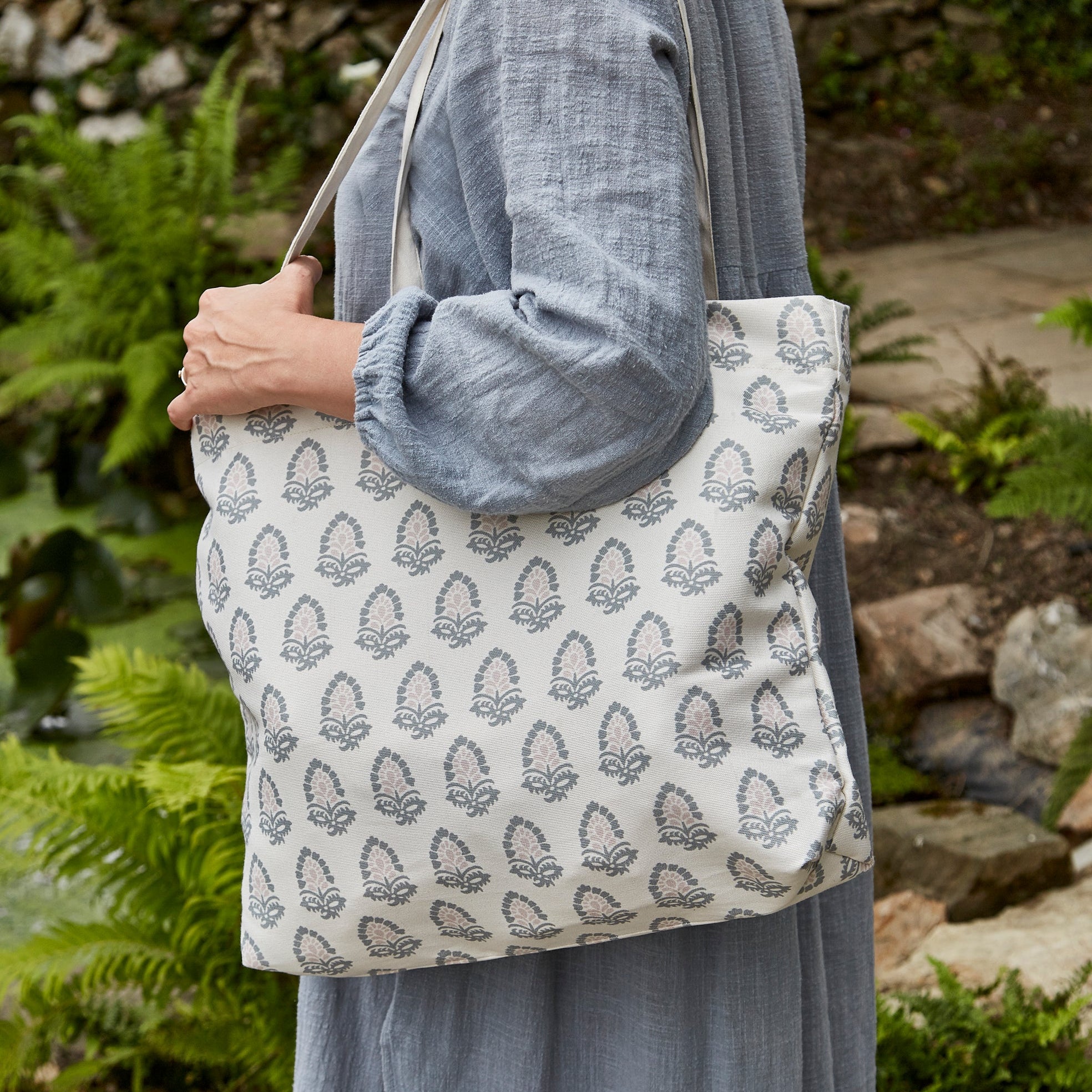 Jaipur Acorn Dove Grey Canvas Bag