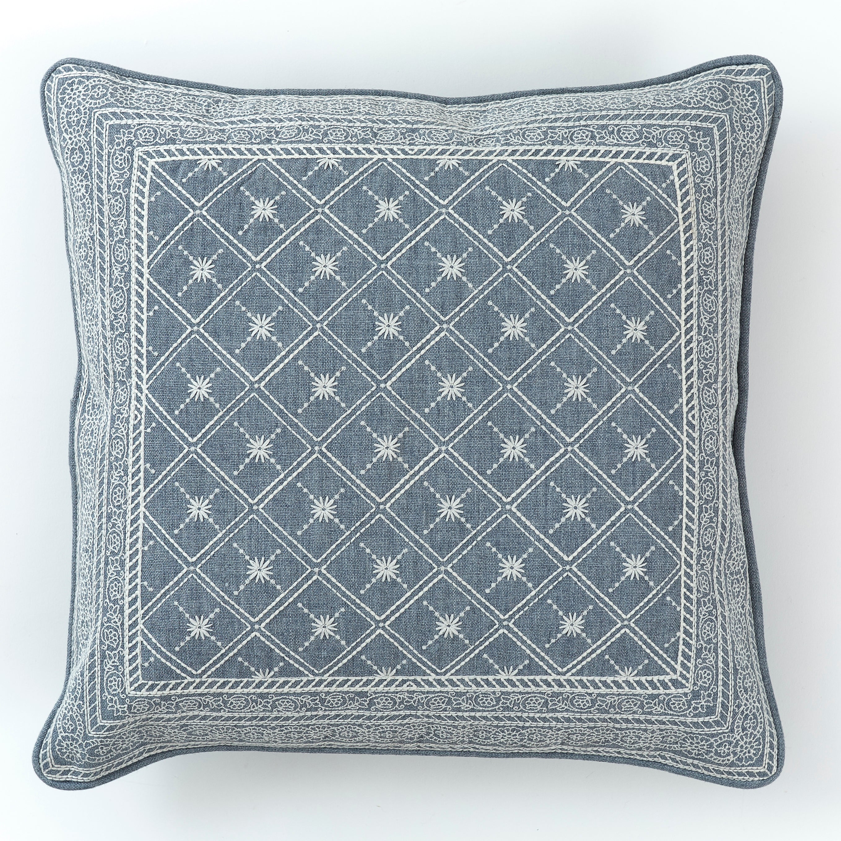 Lucknow Star Pottery Blue Cushion