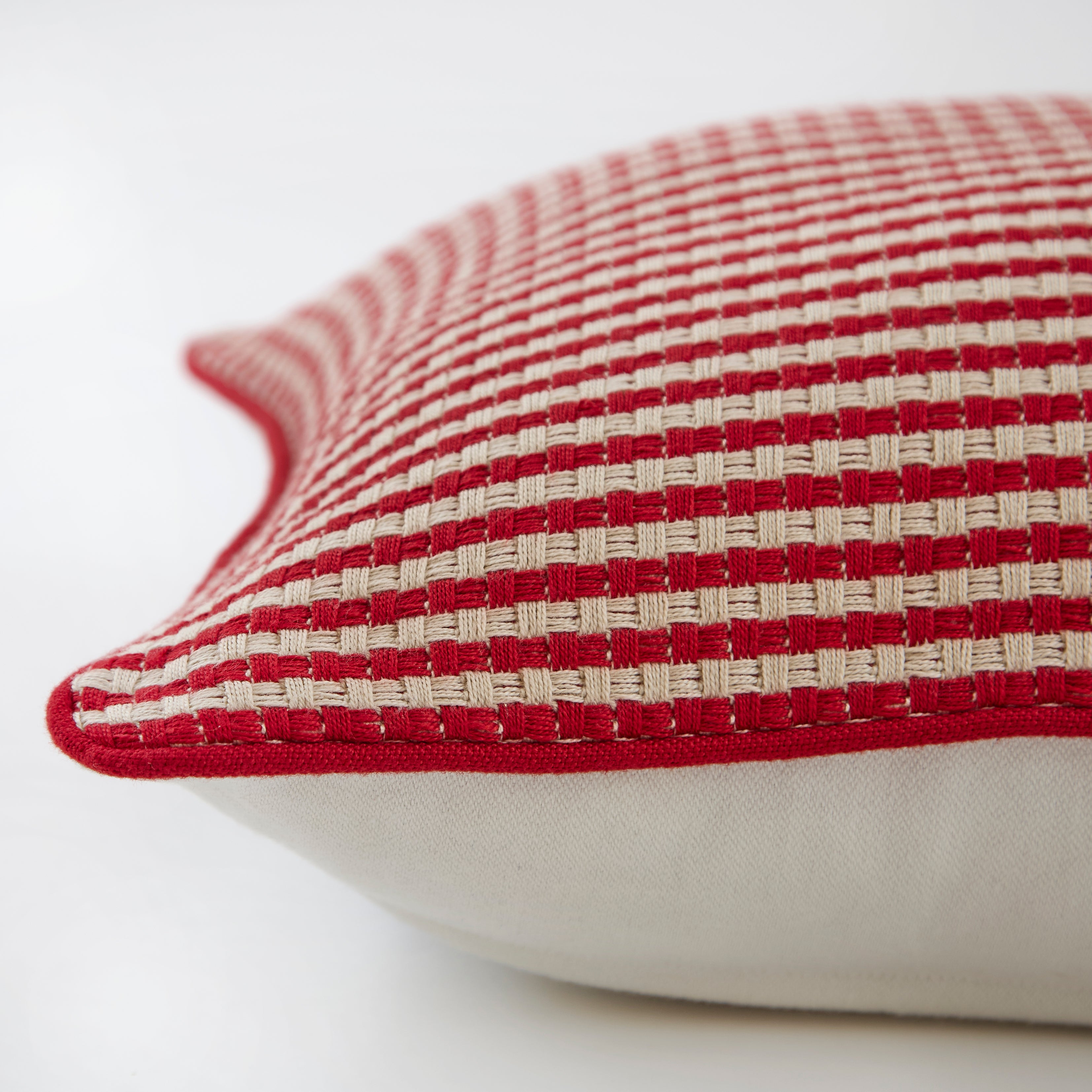 Pinstripe Chilli Red Cushion