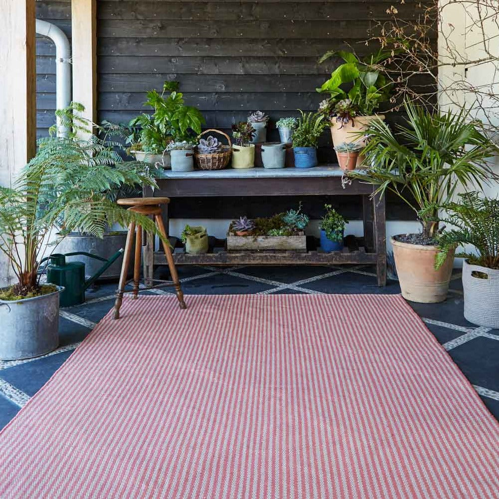 Polperro Stripe Coral Rug - 240cm x 170cm