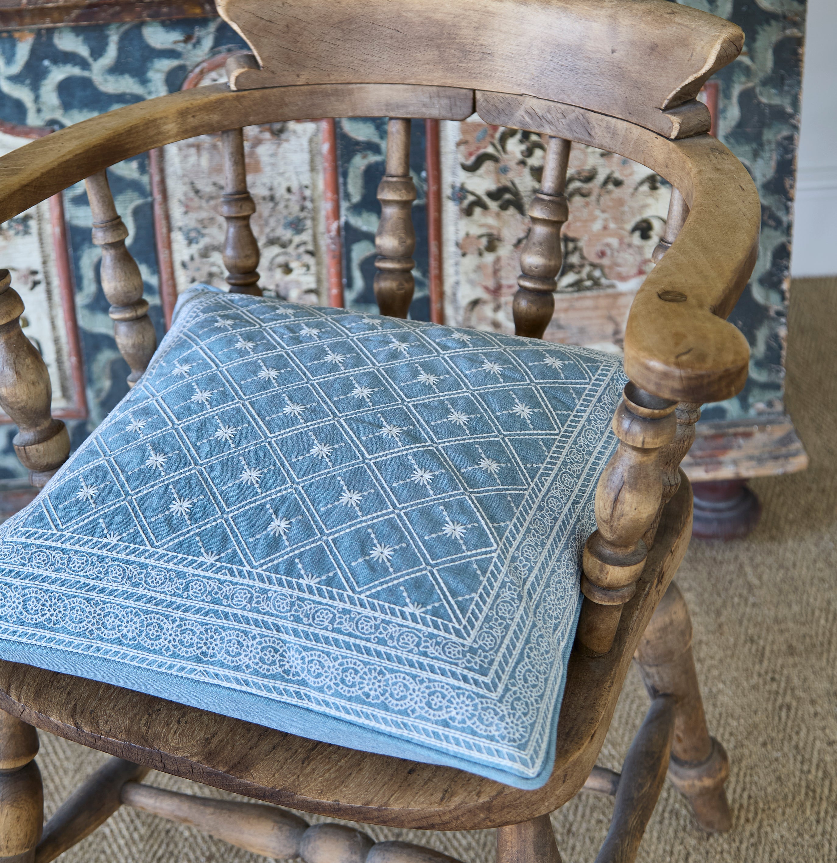 Lucknow Star Halcyon Blue Cushion
