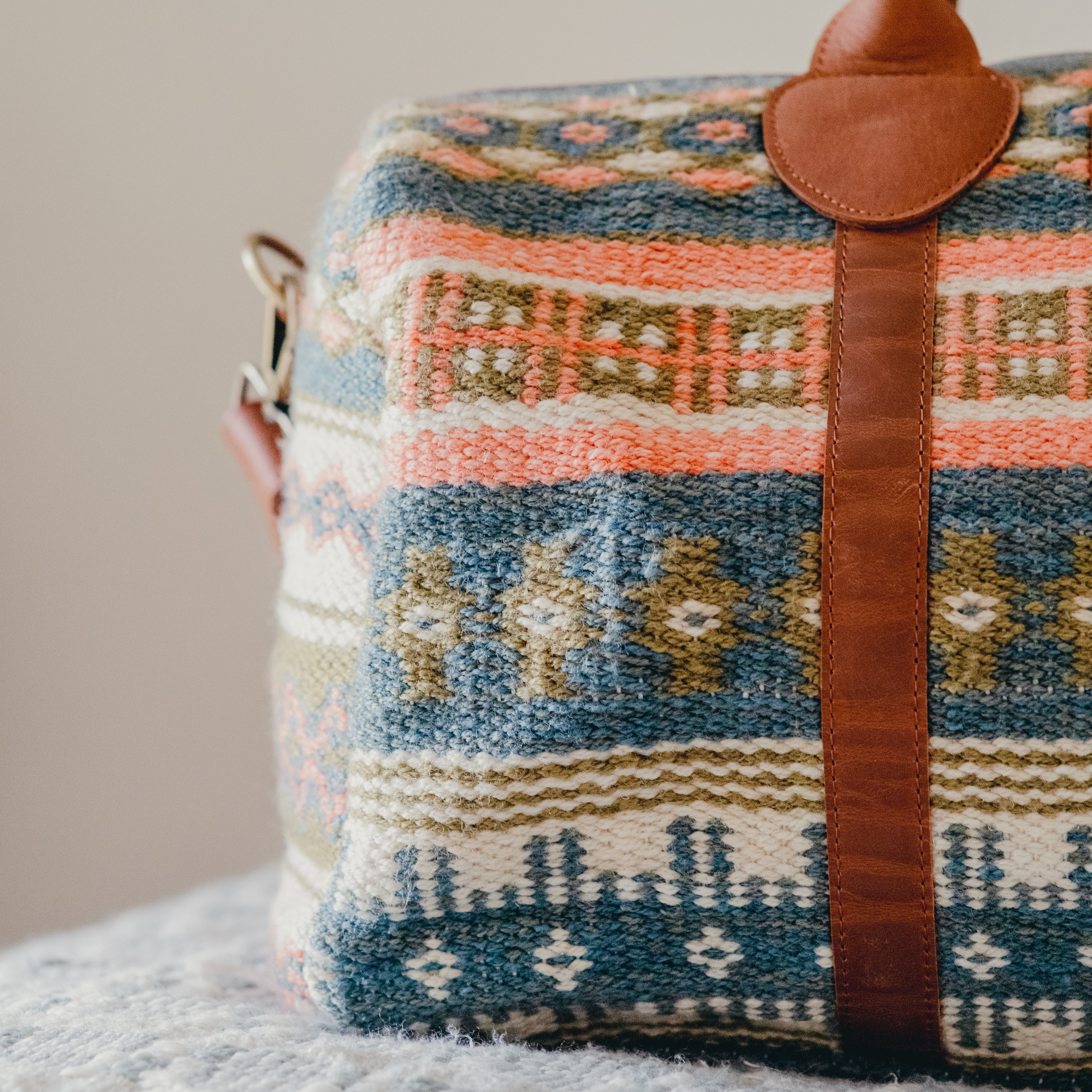 Fairisle Coral Weekender Bag